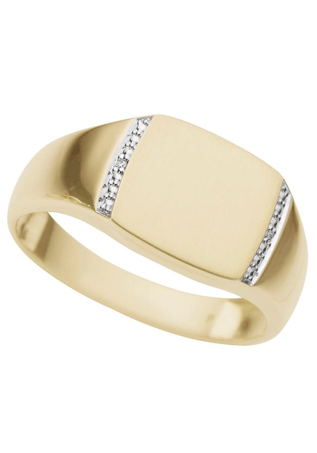 Firetti Diamantring »Schmuck Geschenk Gold 333 Herrenring Goldring Siegelring Diamant«, mit Brillanten