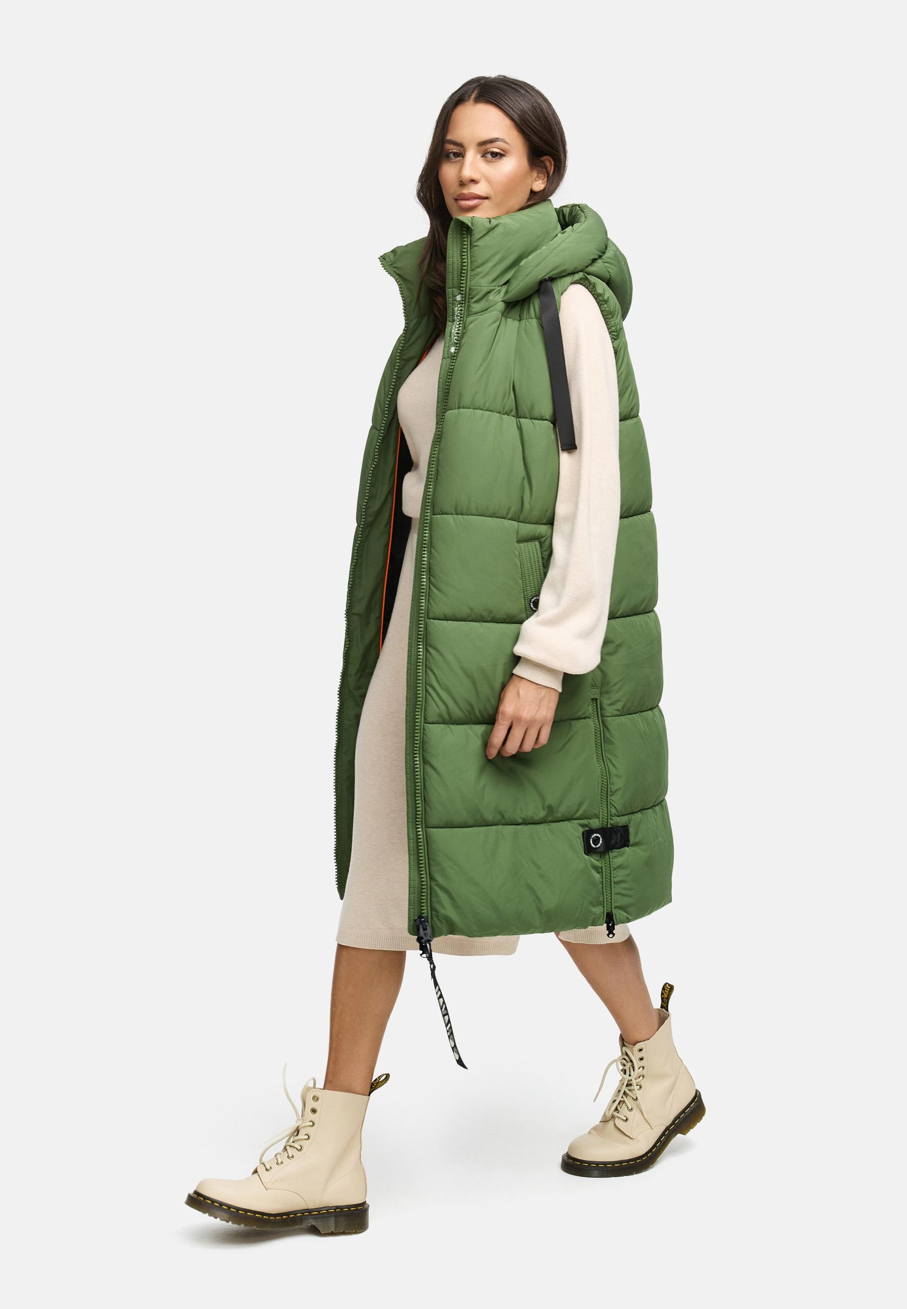 Navahoo Steppweste »Schnuffelchen«, (1 tlg.), warme Damen Outdoor-Weste lang mit Kapuze