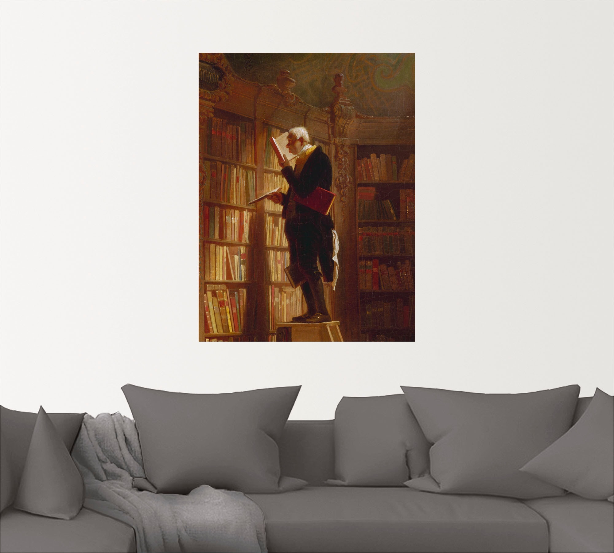 Artland Wandbild »Der Bücherwurm (Detail). Um 1850«, Mann, (1 St.), als Leinwandbild, Poster in verschied. Größen