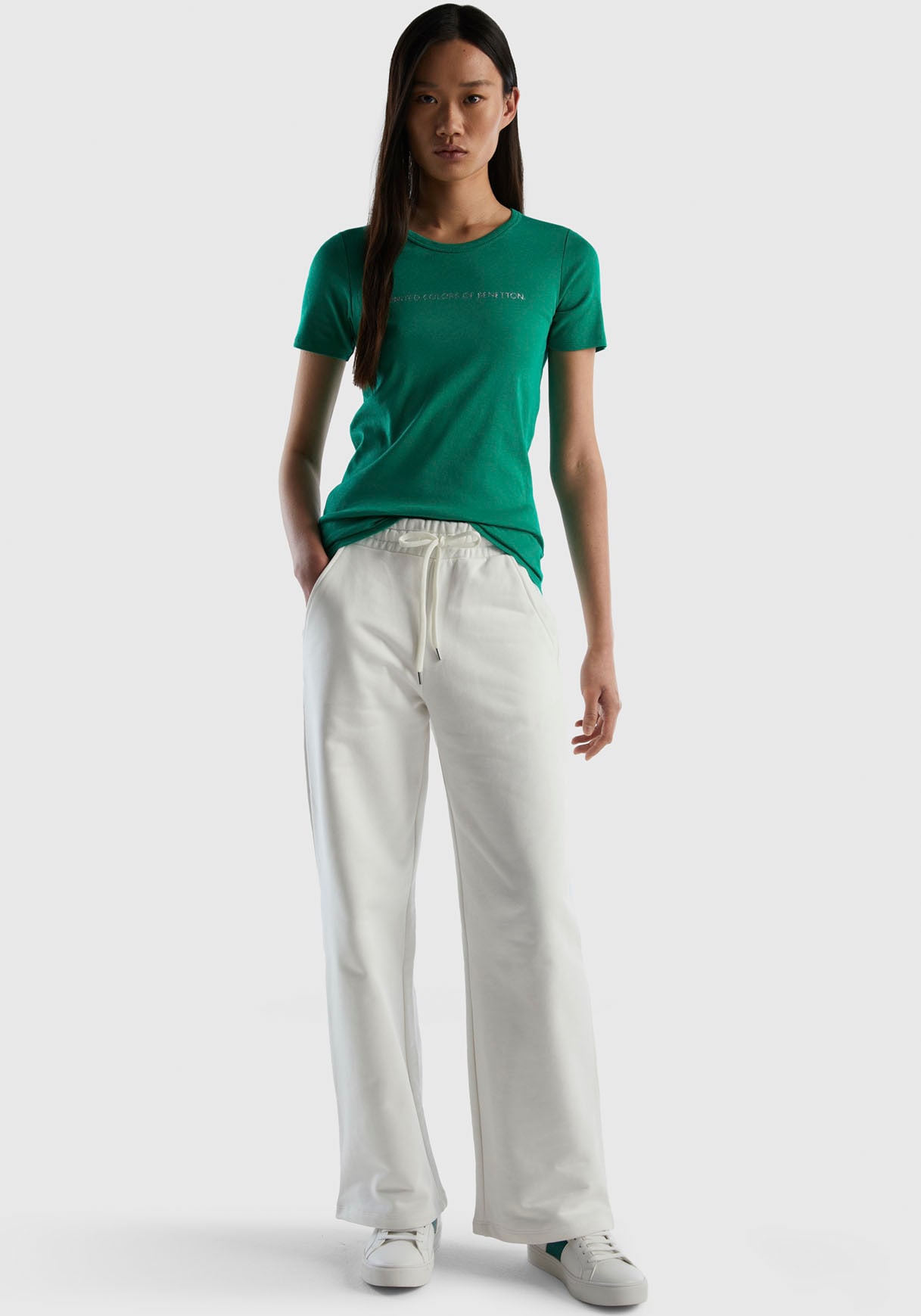 United Colors of glitzerndem T-Shirt, tlg.), Druck | BAUR online (1 mit Benetton bestellen