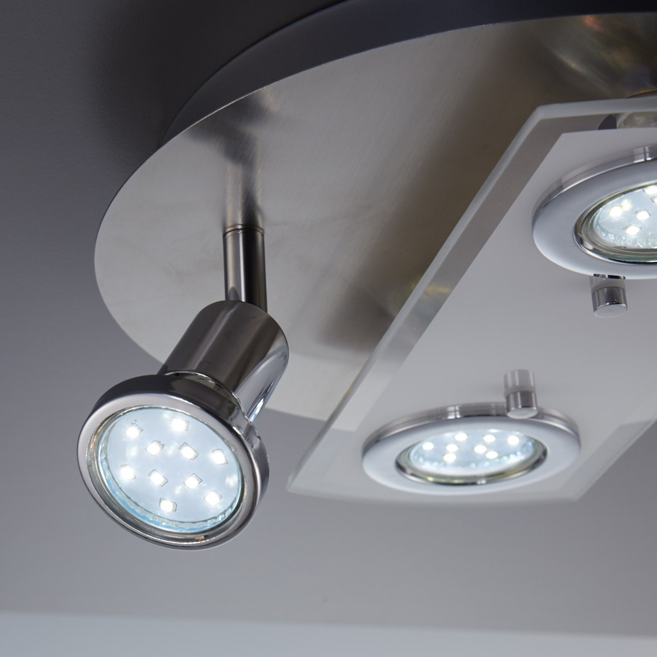 B.K.Licht LED Deckenspot LED 4 inkl. Deckenleuchte, Glas, flammig-flammig, 350lm »Orion«, Strahler, Metall, GU10 BAUR 3W | rund