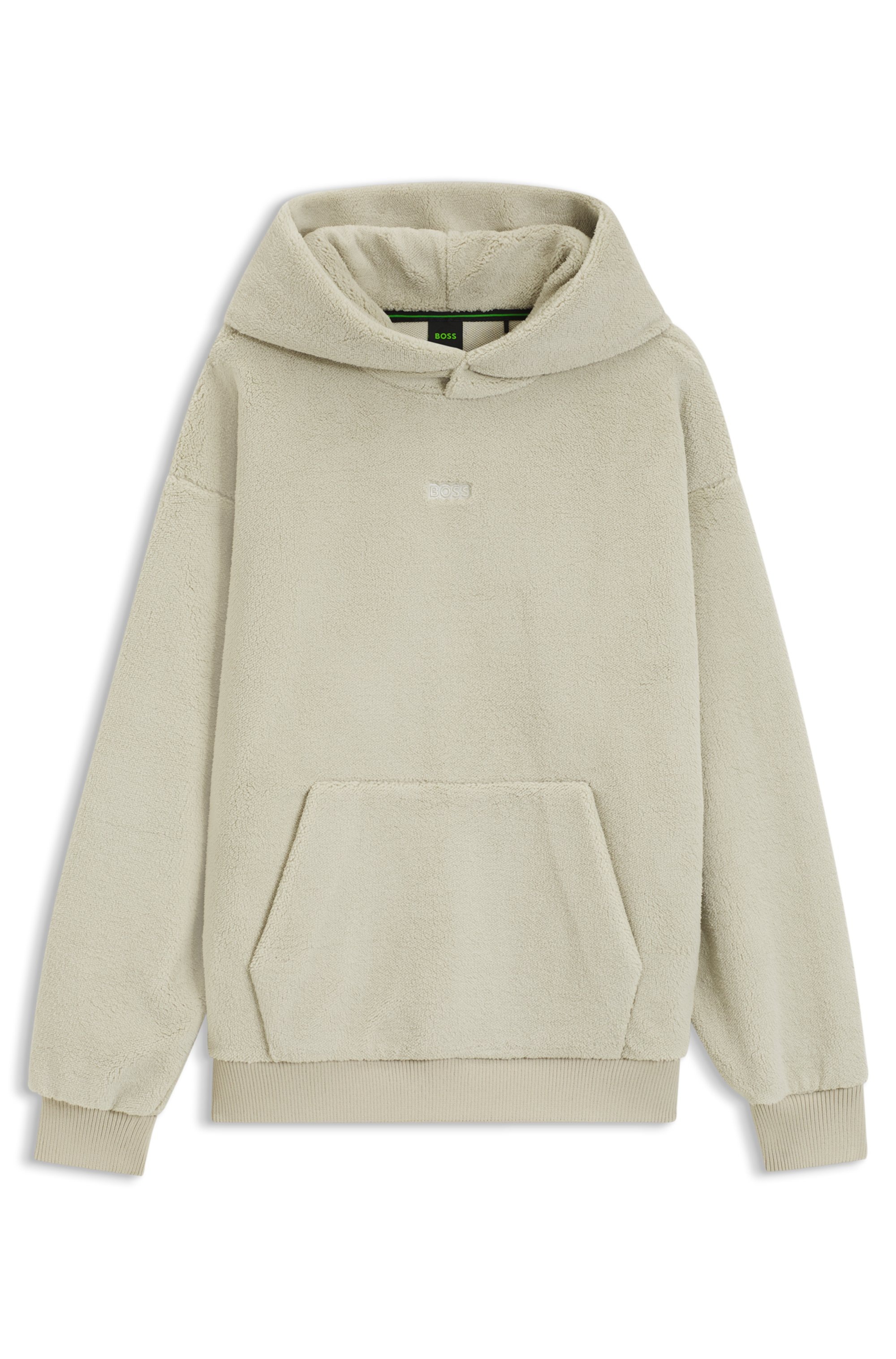 BOSS GREEN Hoodie , aus Teddyfleece, Relaxed Fit, Logostickerei
