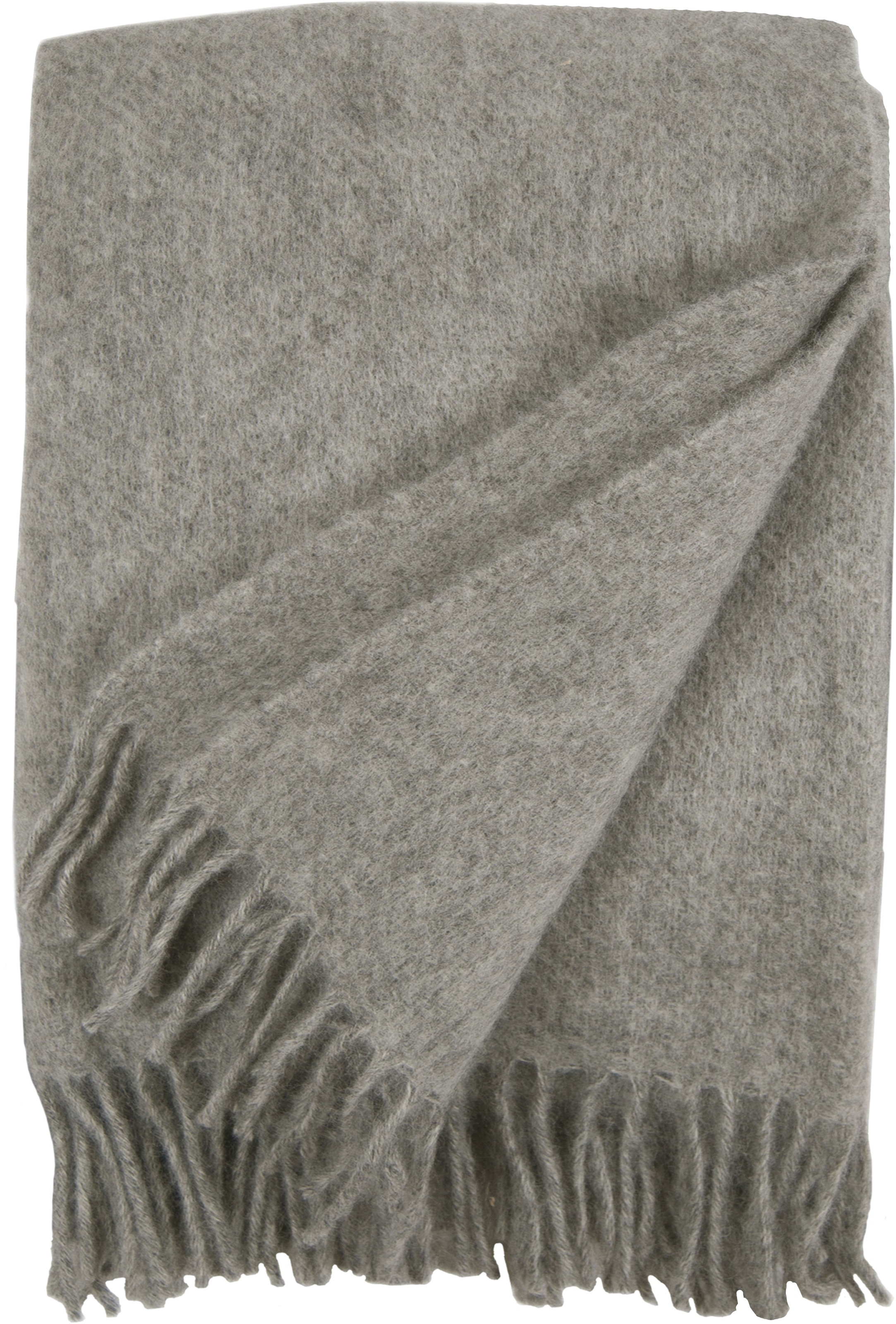 Wolldecke HEITMANN FELLE, B:130cm L:200cmgrau, Wolle, Wohndecken, "Wool", reine Wolle, 130x200 cm, mit Fransen, kariert oder uni, Wohnzimmer