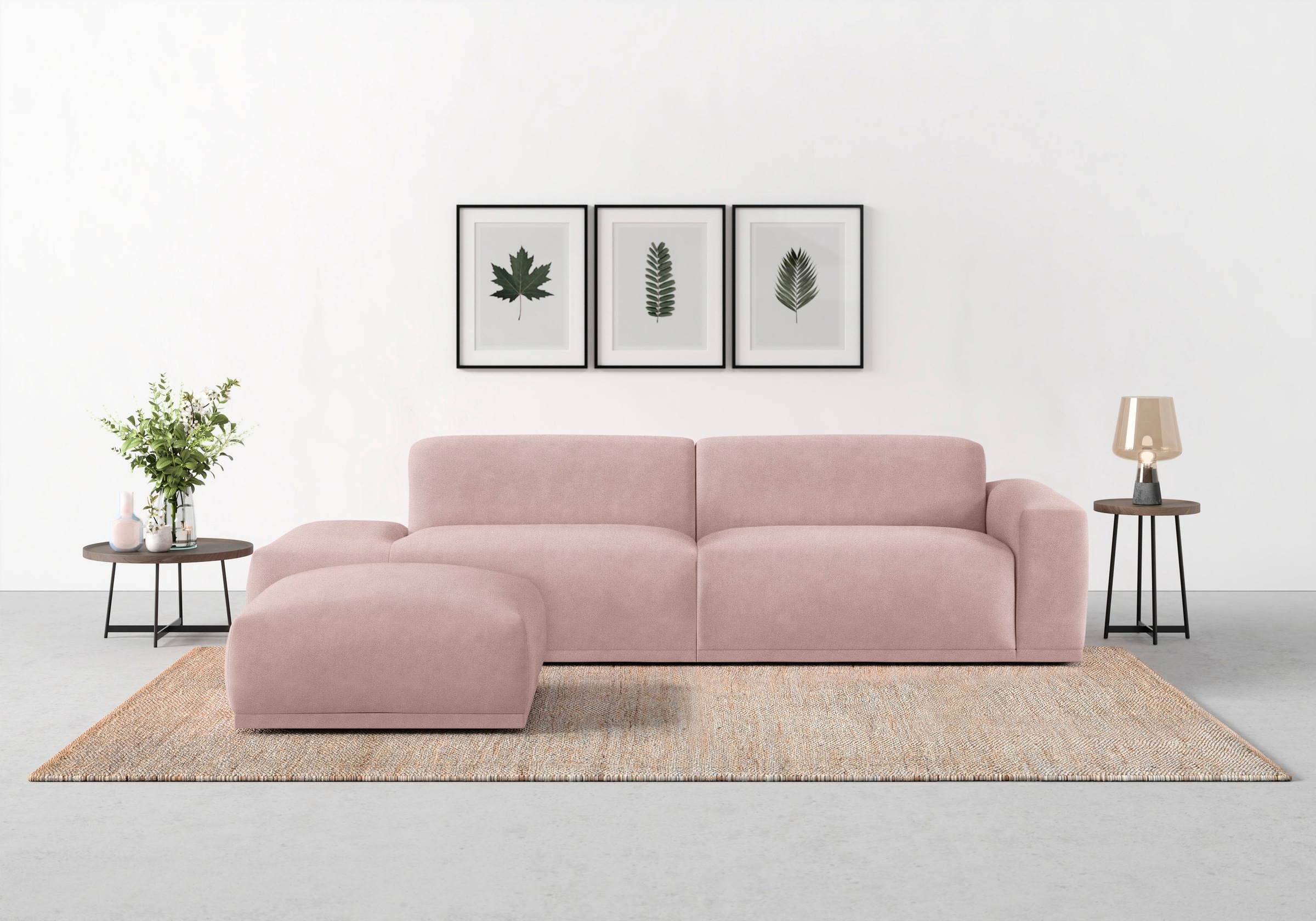 TRENDMANUFAKTUR Big-Sofa »Braga, mit hochwertigem Kaltschaum, Megasofa, in Cord erhältlich«, modernes Big-Sofa, Couch mit hohem Sitzkomfort, 277/72/107 cm (B/H/T)