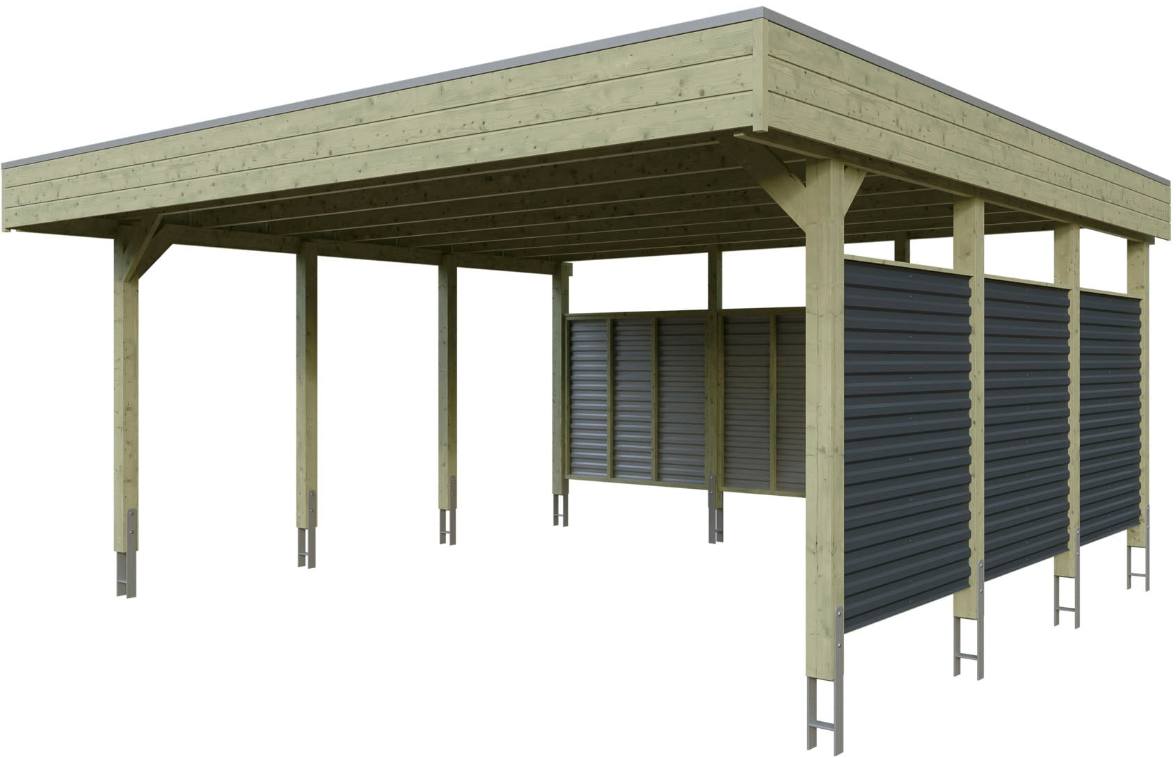 Skanholz Doppelcarport "Friesland Set 13" Massivholz 514 cm Grün