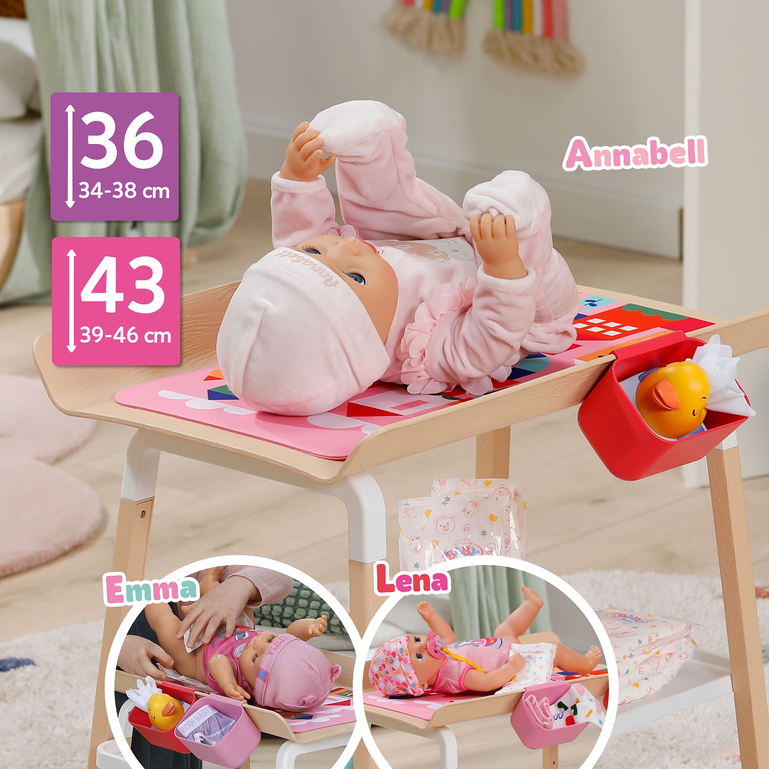 Baby Born Puppenwickeltisch »Wickeltisch« im Scandi-Design für 36 cm und 43 cm Puppen