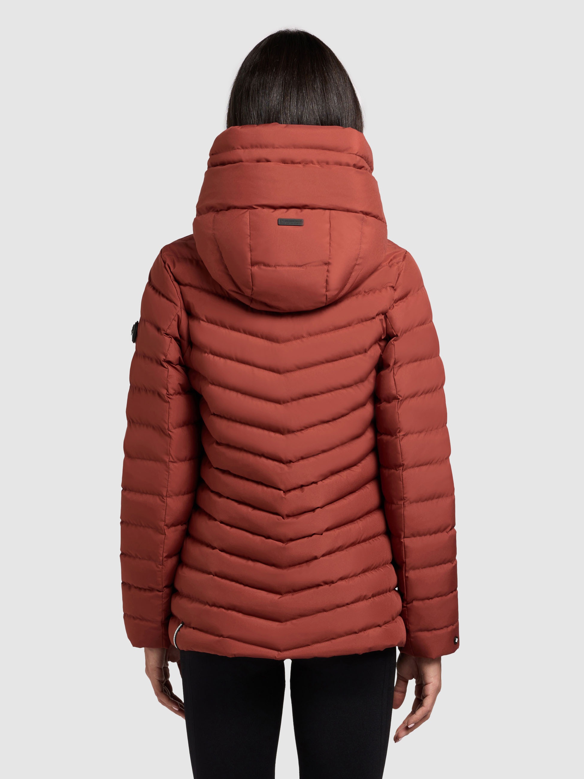 Steppjacke KHUJO "PACE", Damen, Gr. L, rot (dunkelrot), 100% Polyester, unifarben, regular fit, eingesetzt elastischer Bund, Jacken Steppjacke 3
