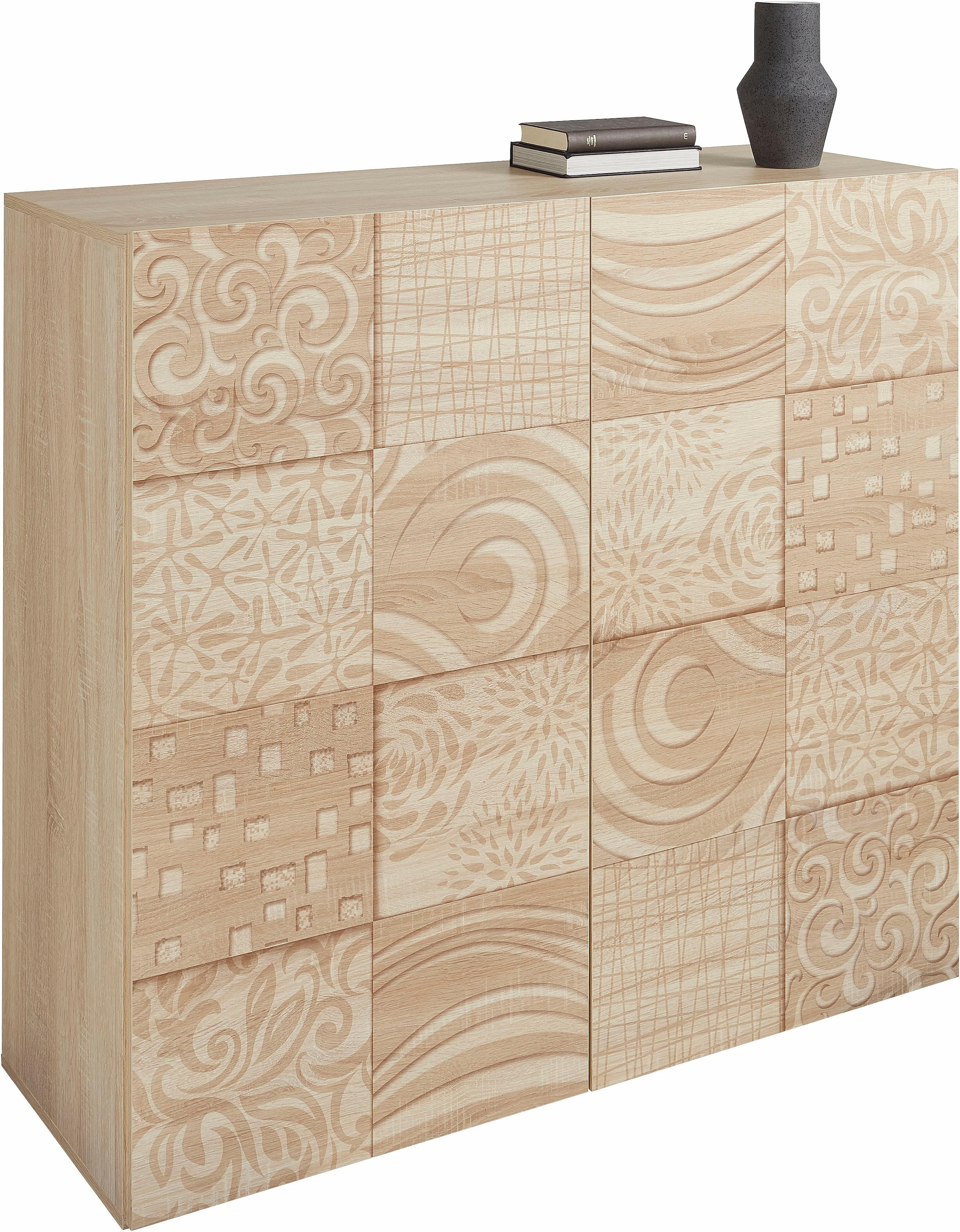 Home affaire Highboard "Miro" Breite 121 cm mit dekorativem Siebdruck günstig online kaufen