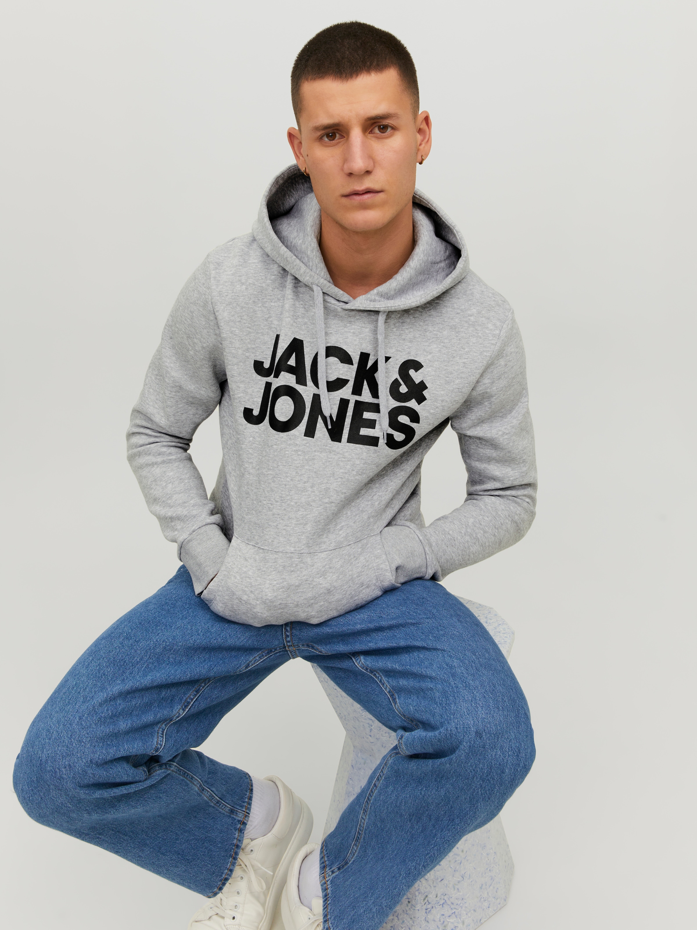 Jack & Jones Kapuzensweatshirt »JJECORP LOGO SWEAT HOOD NOOS«, Baumwollmischung, regular fit
