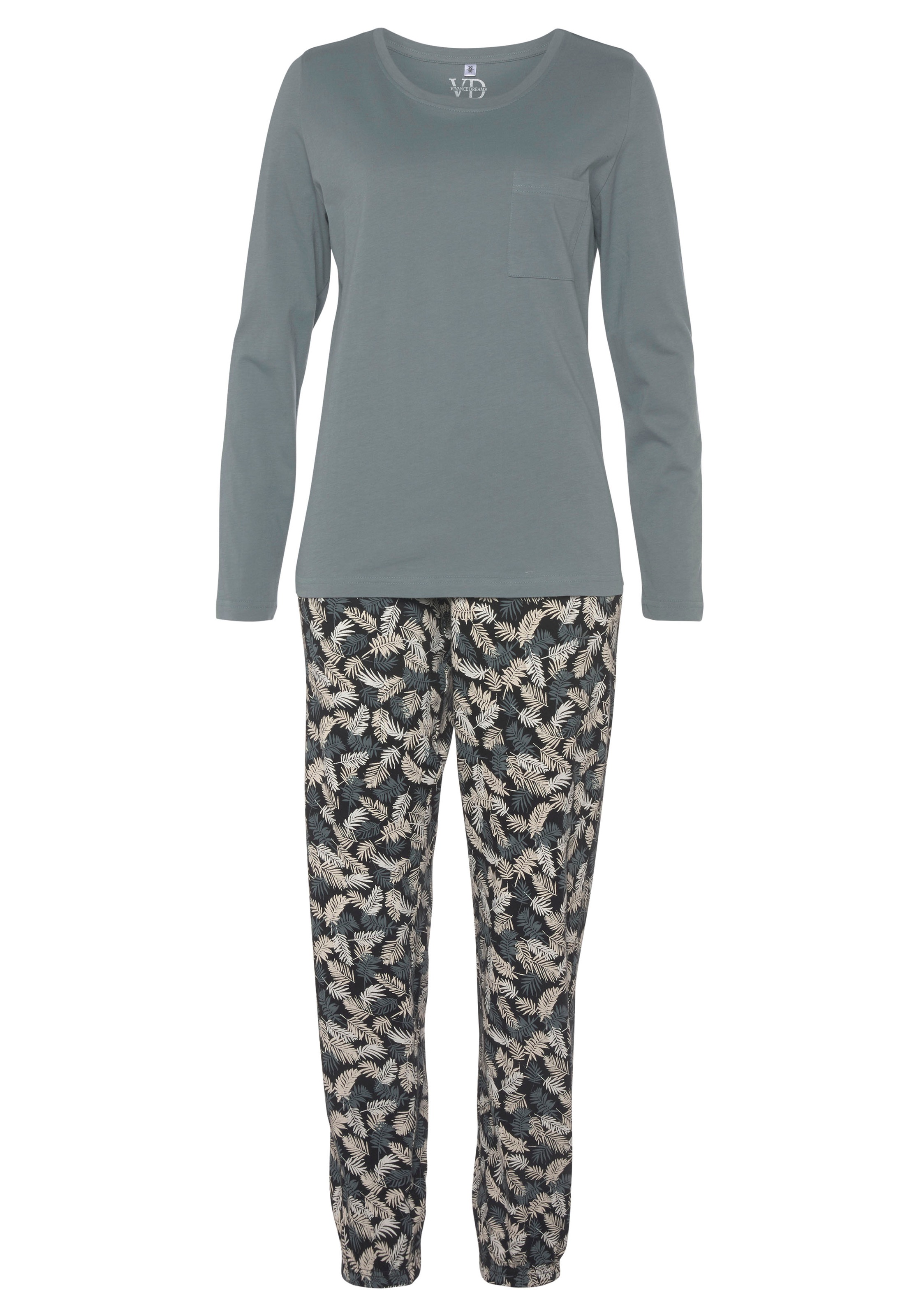 Vivance Dreams Pyjama, (2 tlg.), mit schönem Naturprint günstig online kaufen