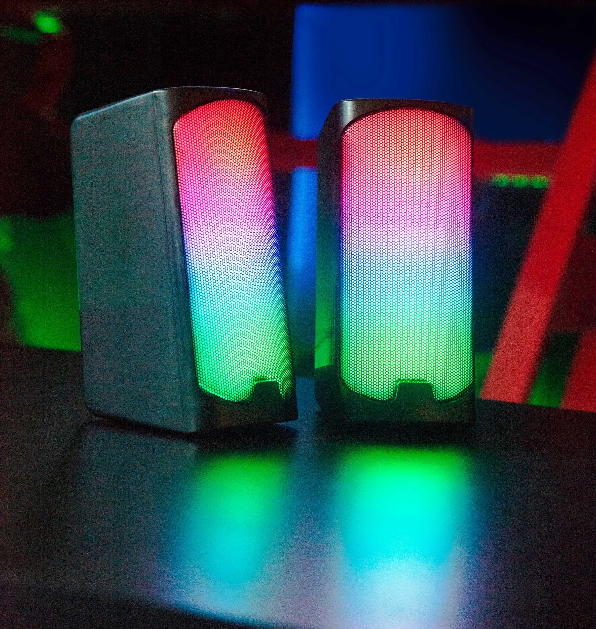 Speedlink PC-Lautsprecher »TONOS RGB Gaming Stereo Speaker«, RGB Beleuchtung, Bluetooth Verbindung zum Smartphone, Tablet, etc.