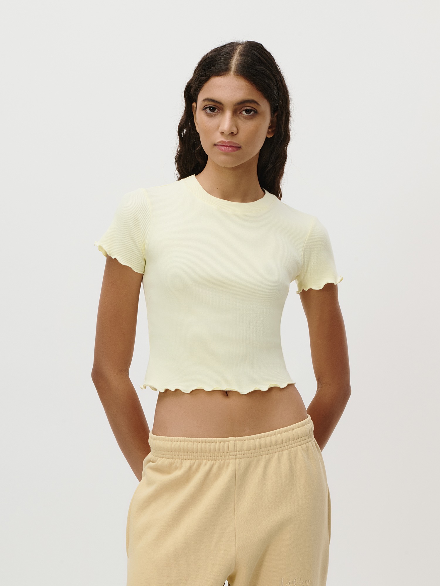 LeGer T-Shirt "Teresa, LeGer by Lena Gercke" mit Rippstruktur, kurze Form, günstig online kaufen