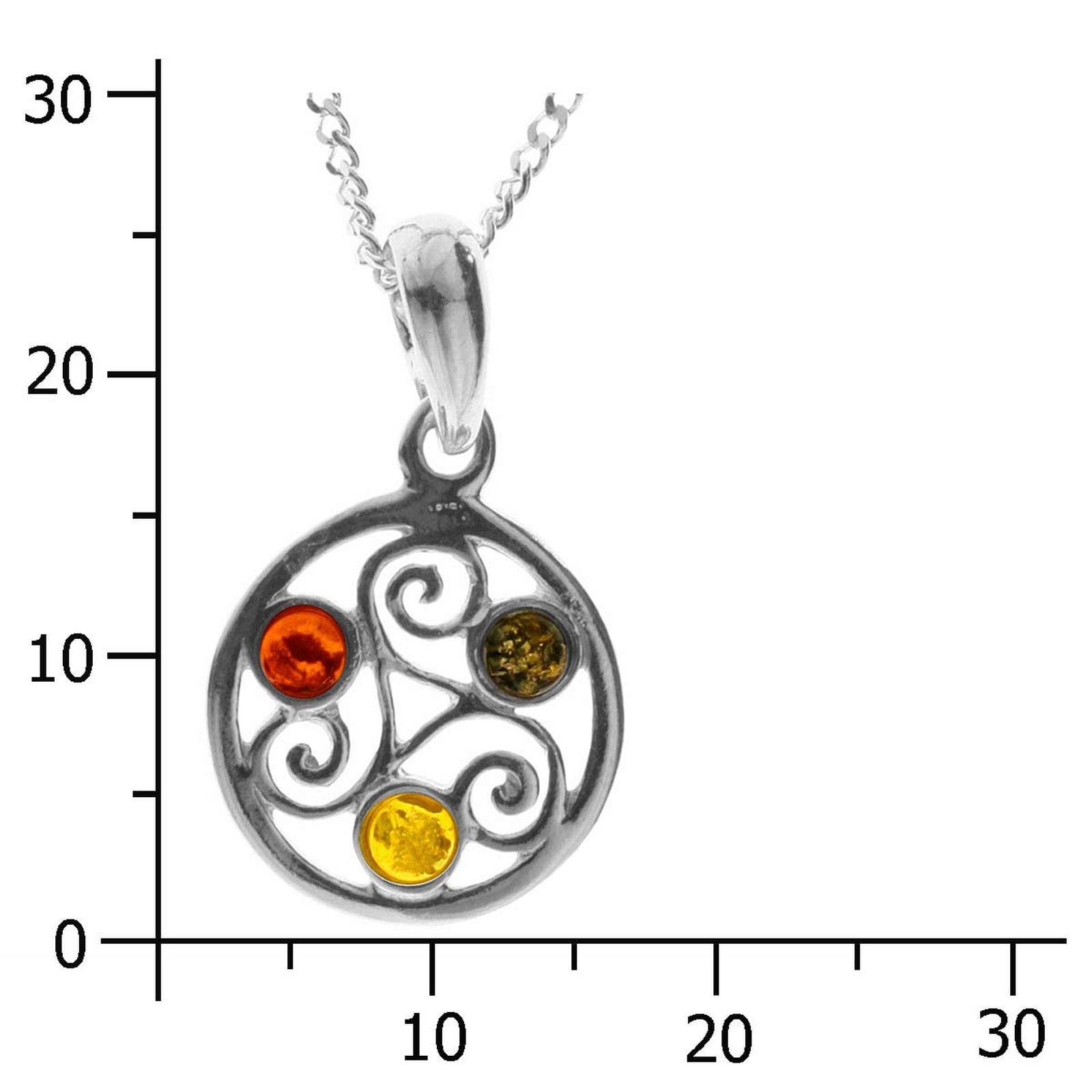 OSTSEE-SCHMUCK Kette mit Anhänger »- Keltische Fibel - Silber 925/000 - Bernstein«