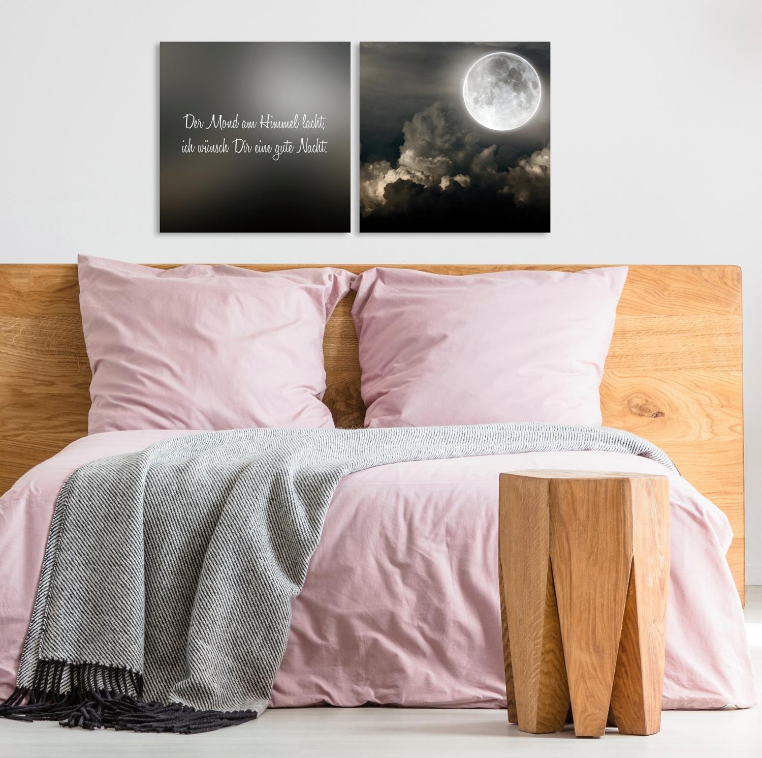 queence Leinwandbild "Mond", Himmel-Himmelsbilder-Kunst-Modern-Spa-Spa Bild günstig online kaufen