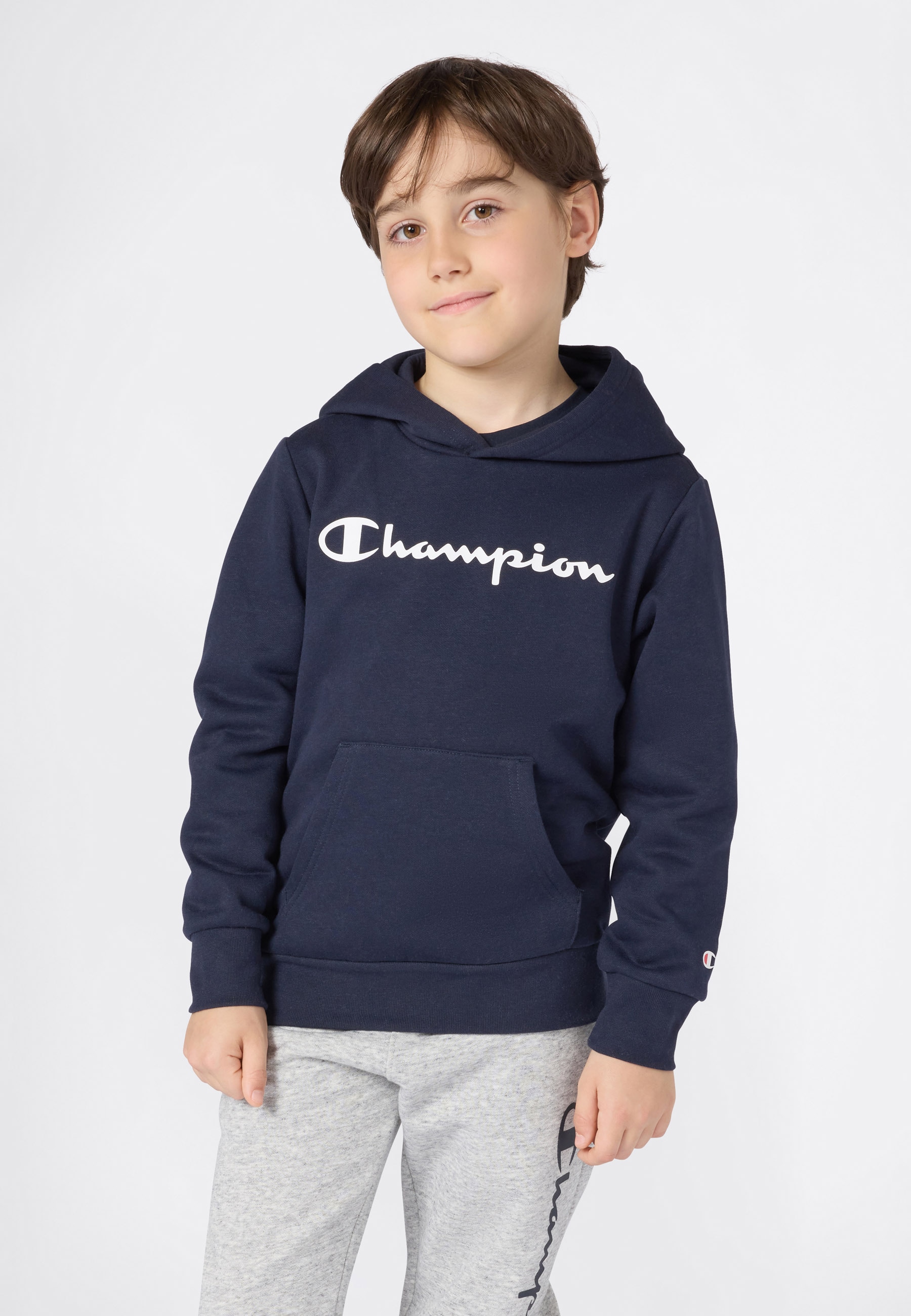 Champion Kapuzensweatshirt "SPORTWEAR HOODIE Standard Fit", für Kinder, mit Kängurutasche, ohne Verschluss, in normaler Länge