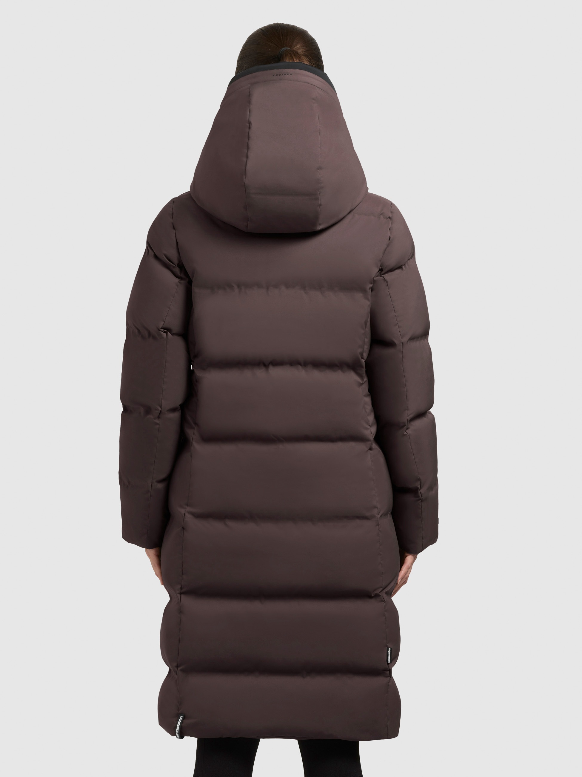 Steppmantel KHUJO "FINNIE3", Damen, Gr. S, graphite grau, 100% Nylon, unifarben, eingesetzt elastischer Bund mit Windstopper, Mäntel Steppmantel 3