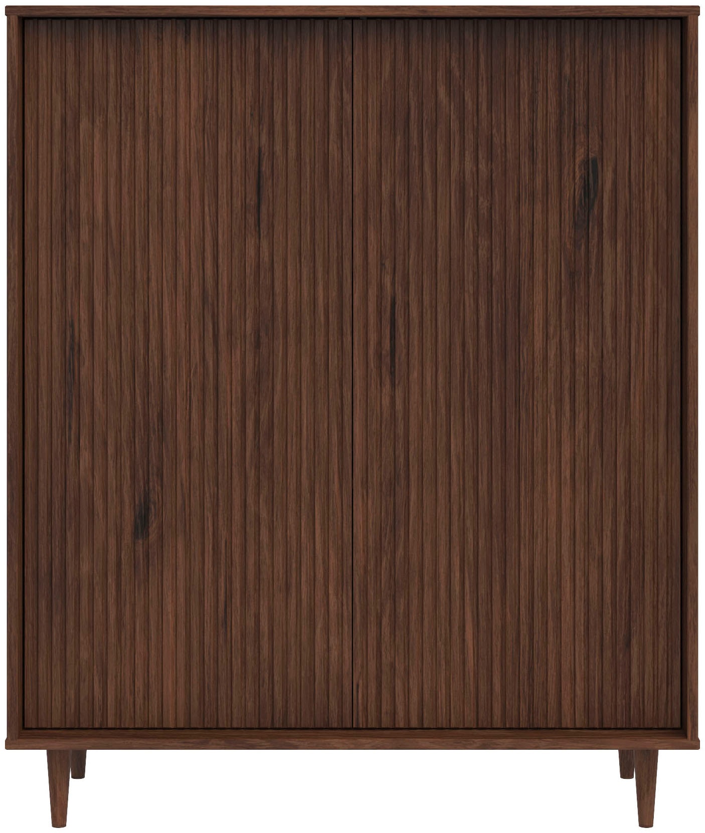 INOSIGN Highboard »Malmedy Front mit gefrästen Rillen«, Kommode Midischrank aus massivem Kiefernholz, Push-to-open, B 100 cm