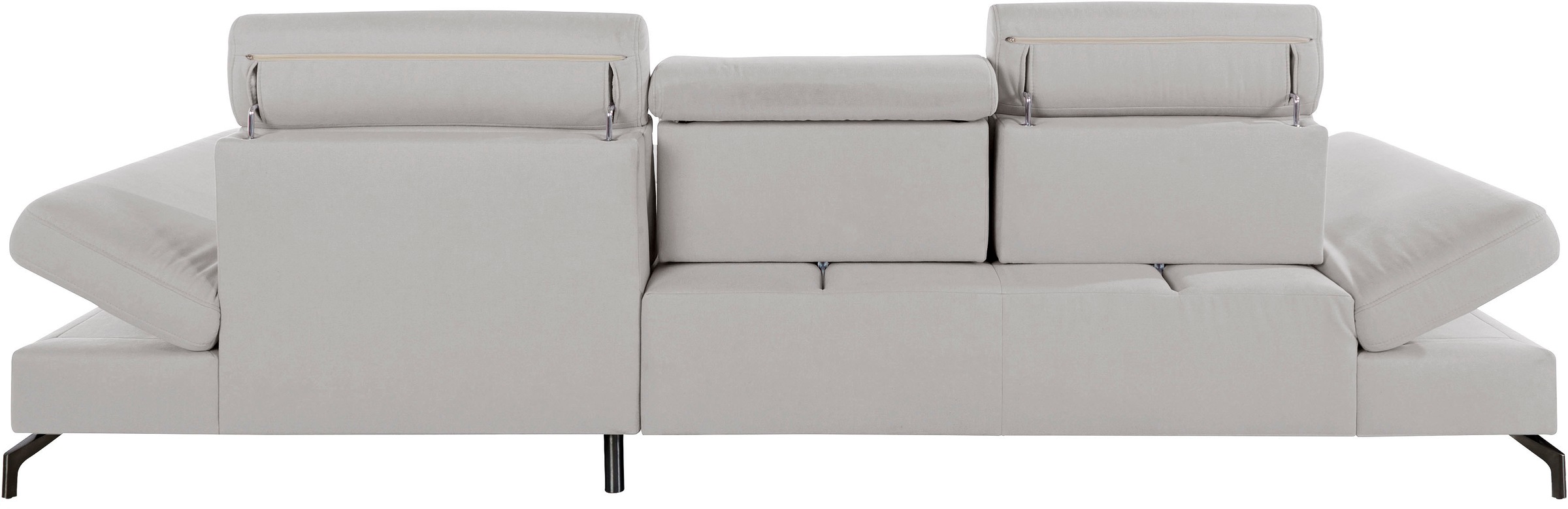 Ecksofa SIT & MORE "Brisbane L-Form", silber, B:319cm T:181cm, Soft clean (98% Polyester, 2% Polyamid), Sofas, Ecksofa, Fußhöhe 12 cm, inklusive Sitztiefen-, Armteil- und Kopfteilverstellung 6