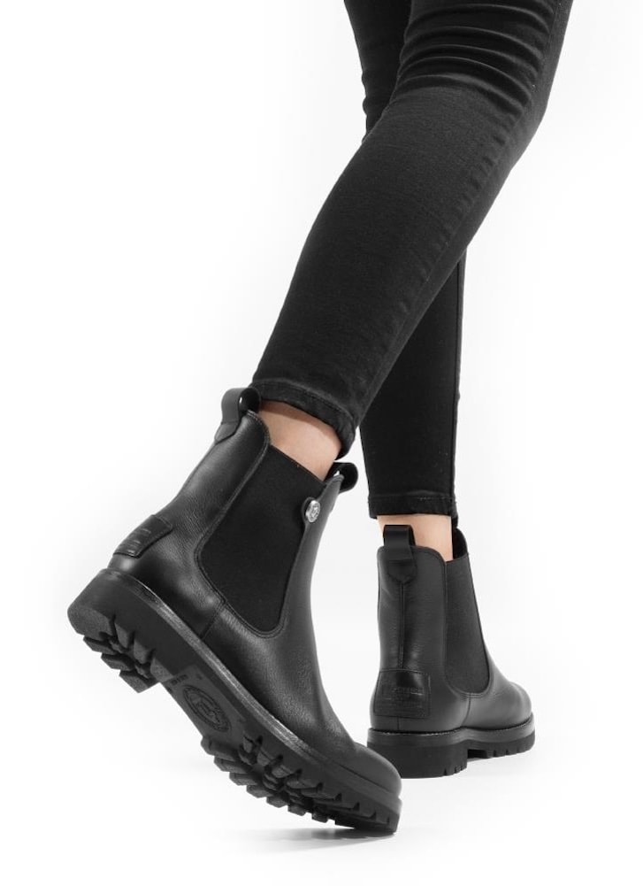 Panama Jack Chelseaboots »Francesca Igloo«, Stiefelette, Boots, Blockabsatz, Profilsohle, mit Lammfellfutter