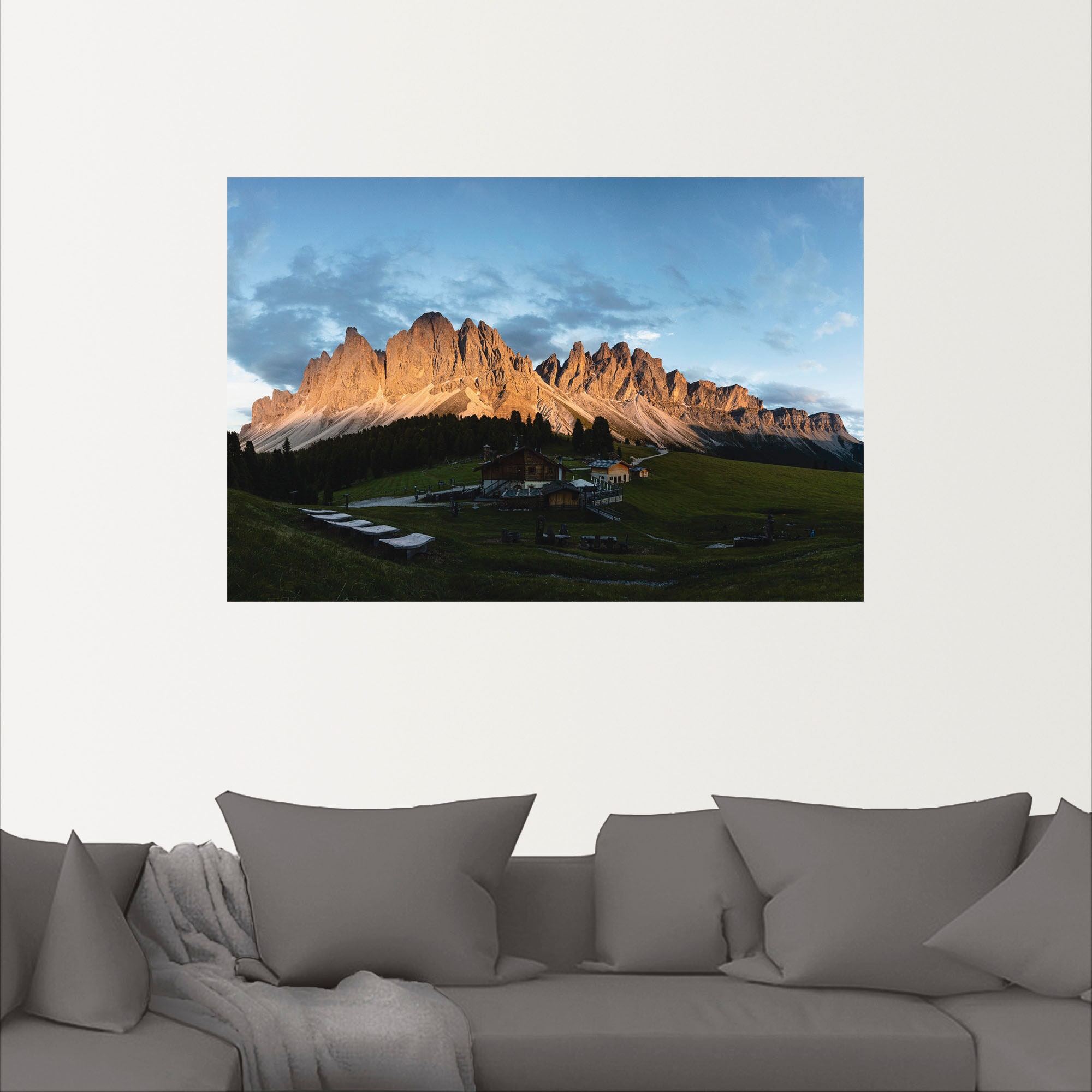 Artland Wandbild »Villnösser Geislerspitzen«, Bilder von Europa, (1 St.), als Alubild, Leinwandbild, Wandaufkleber oder Poster in versch. Größen
