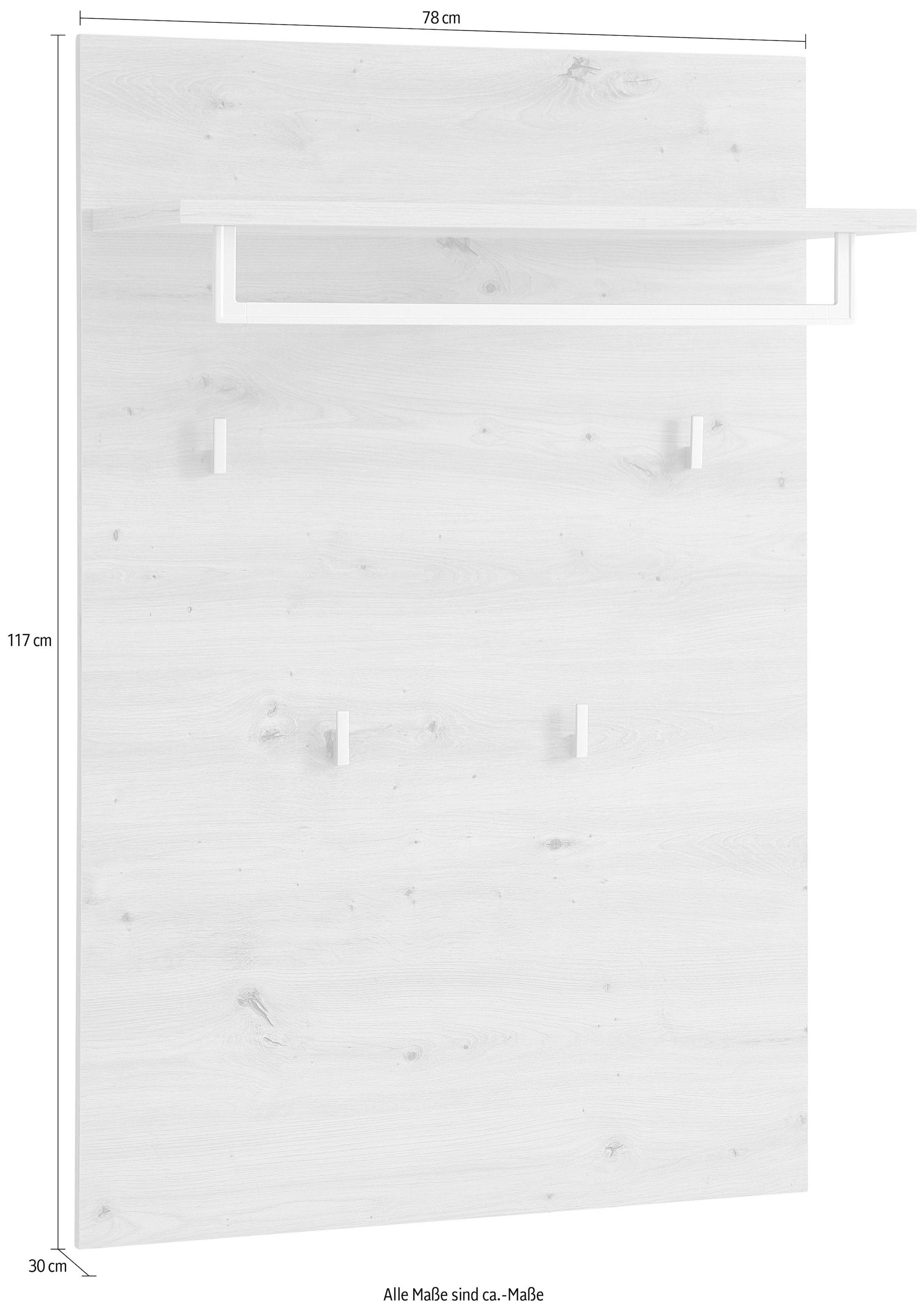 Innostyle Garderobenpaneel »BARI Graderobenpaneel, BxHxT 40x158x30 cm«, (1 St.), 1 Ablageboden, 1 Kleiderstange, 4 Haken