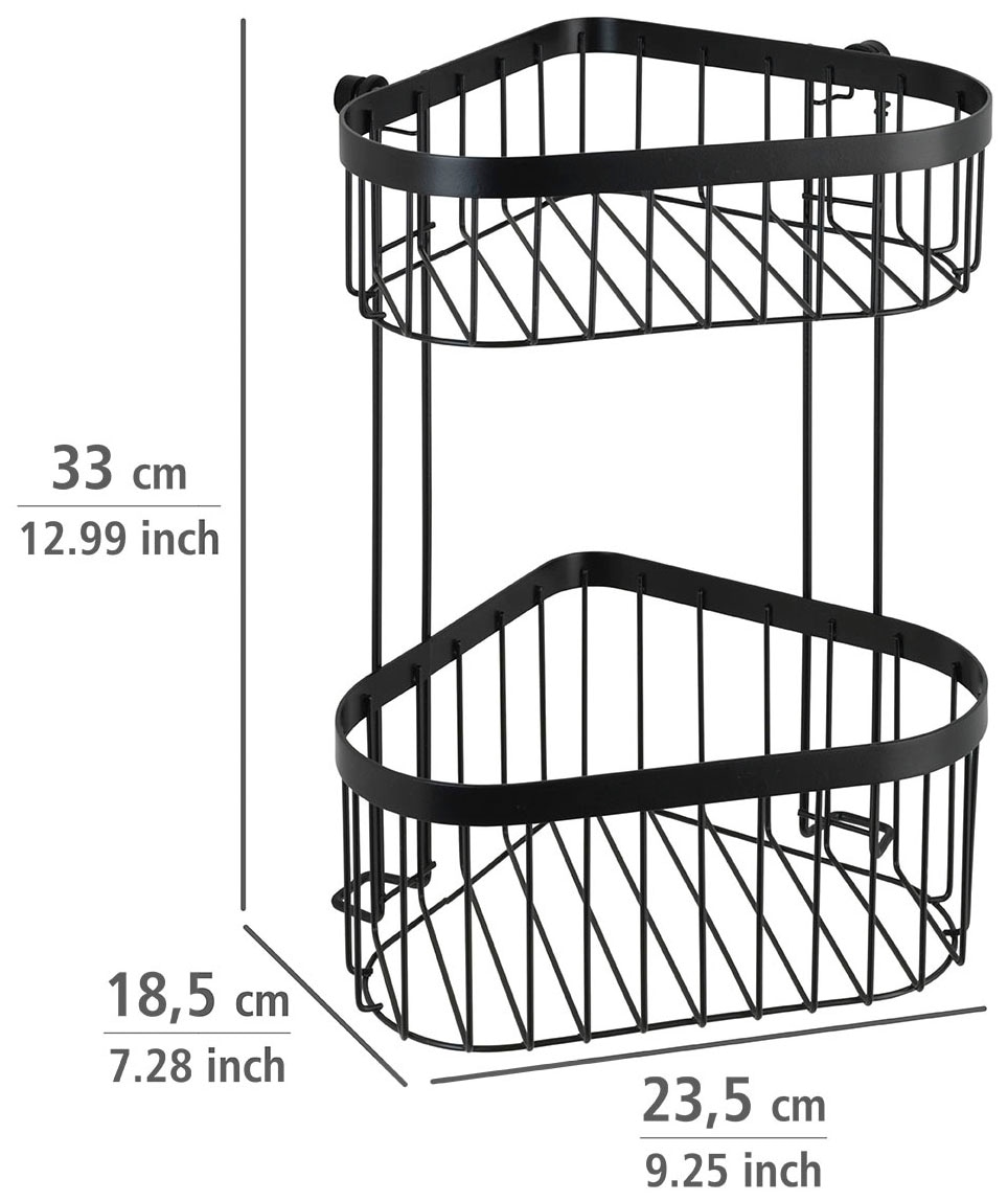 WENKO Eckregal »Classic Plus Black«, 1 Ablage, 1 Korb