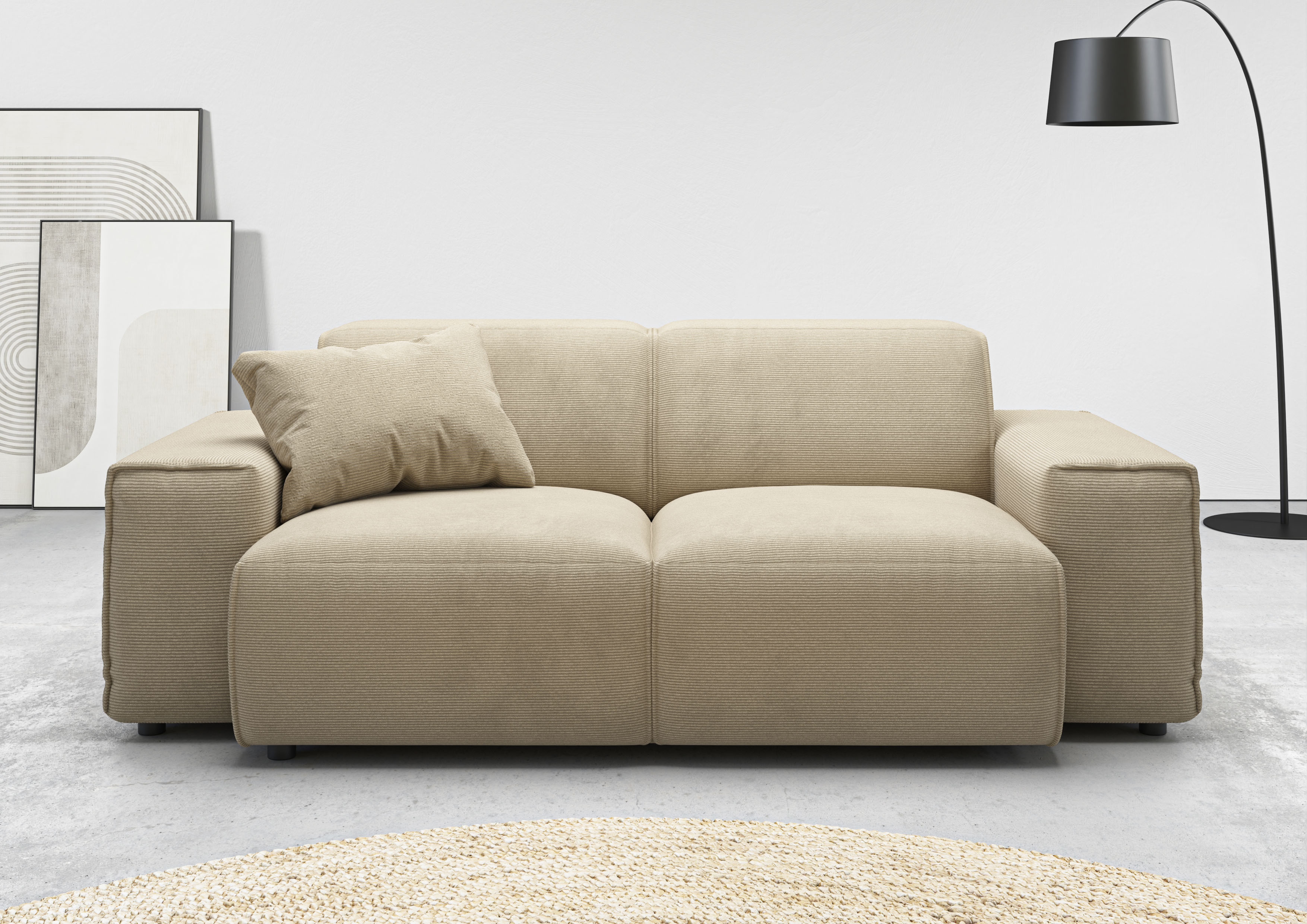 Home affaire 2-Sitzer "Glimminge auch in Breitcord + Feincord + Easy care-Bezug" besondere Kedernähte, Zierkissen