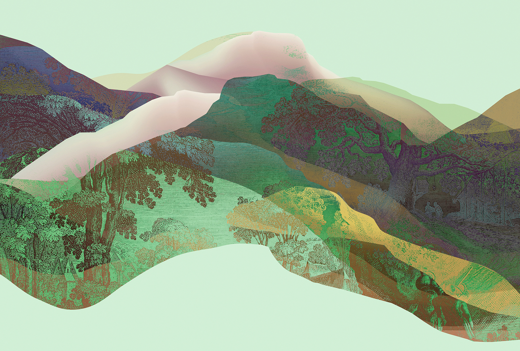 living walls Fototapete "Walls by Patel Magic Mountain" glatt Vlies, Wand