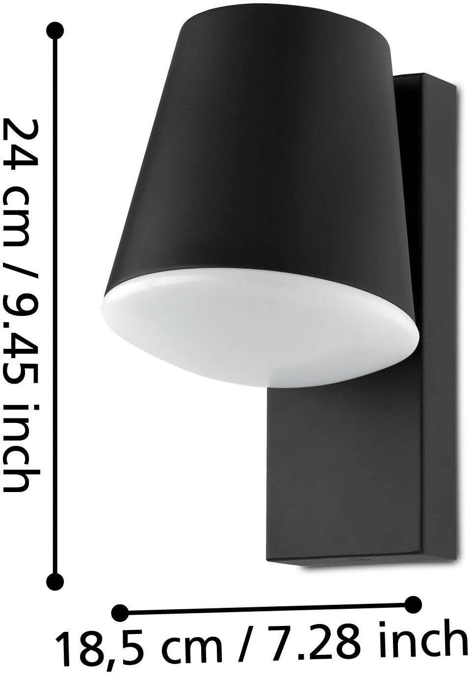 EGLO Wandleuchte »Caldiero Wandlampe Caldiero, Außenleuchte, Stahl, Kunststoff, E27,IP44« E27 1 Stk. Wand-/Deckenleuchte - L14 x H24 x AL18,5 cm - anthrazit - 1X10W exkl.