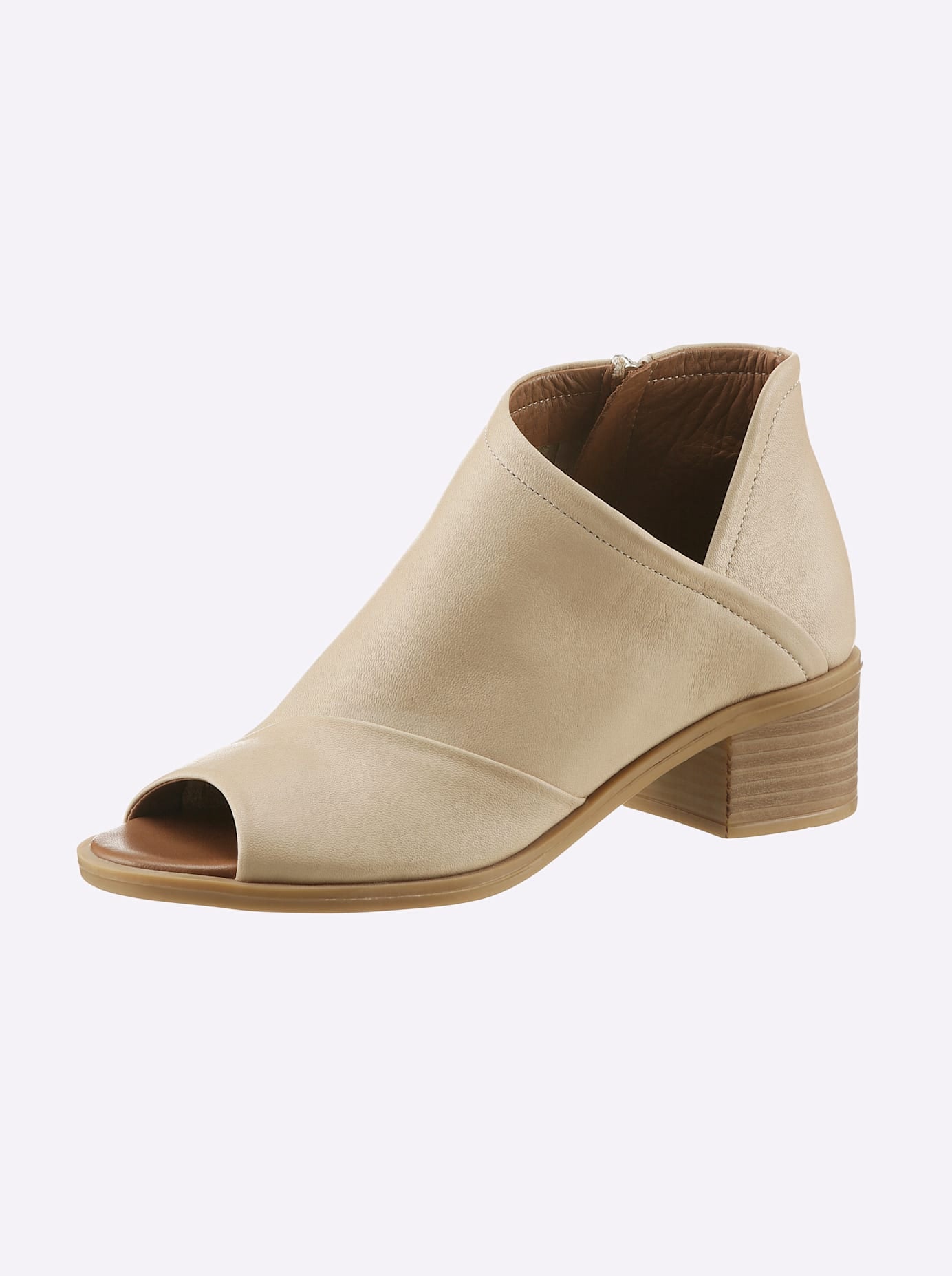 ANDREA CONTI Damen Sandalette, Gr. 39, beige, Glattleder, Leder, Schuhe