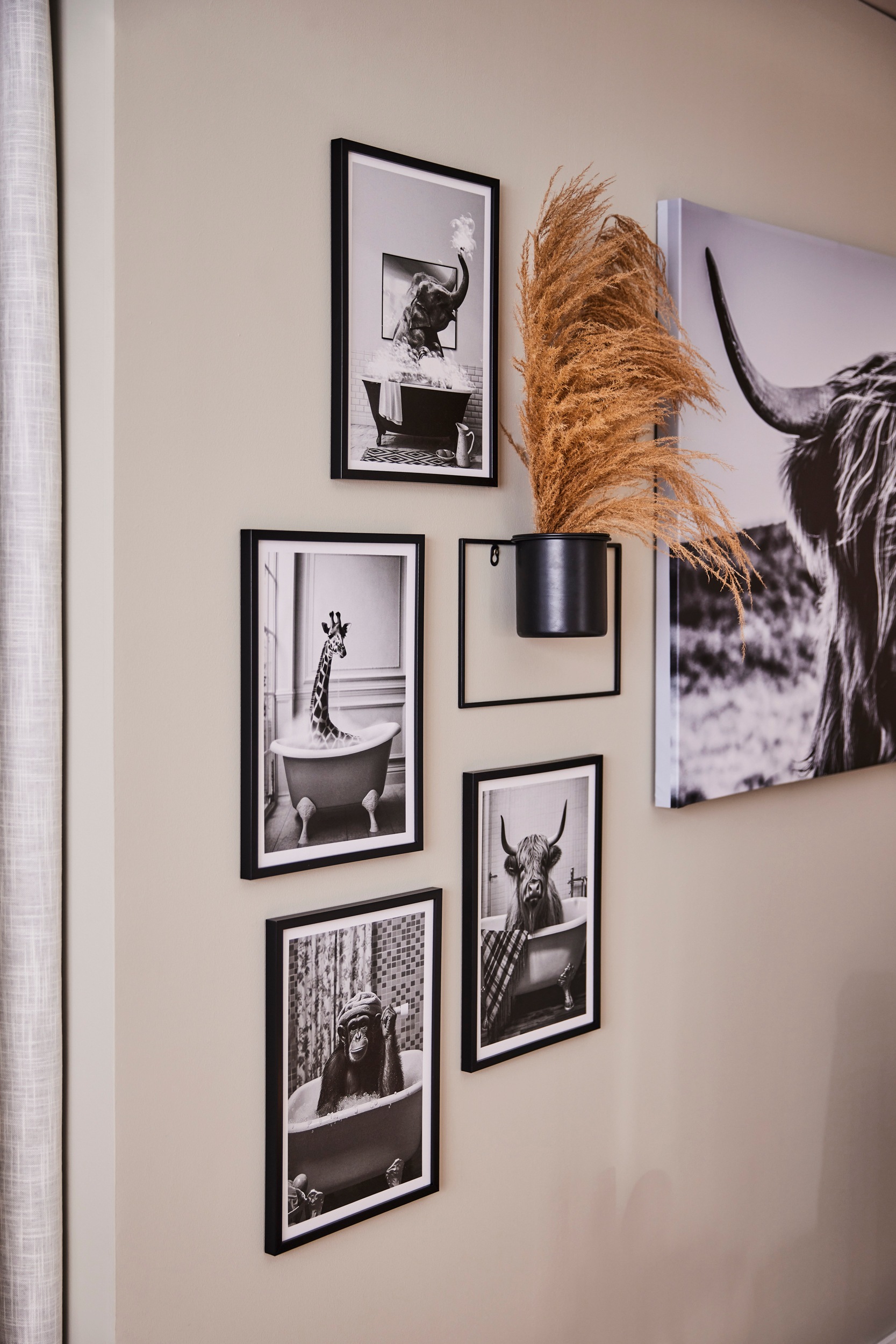 Thumbnail - Creativ home Bild mit Rahmen "Leinwandbild Kuh in Badewanne" 1 Stk. tlg. mit Rahmen