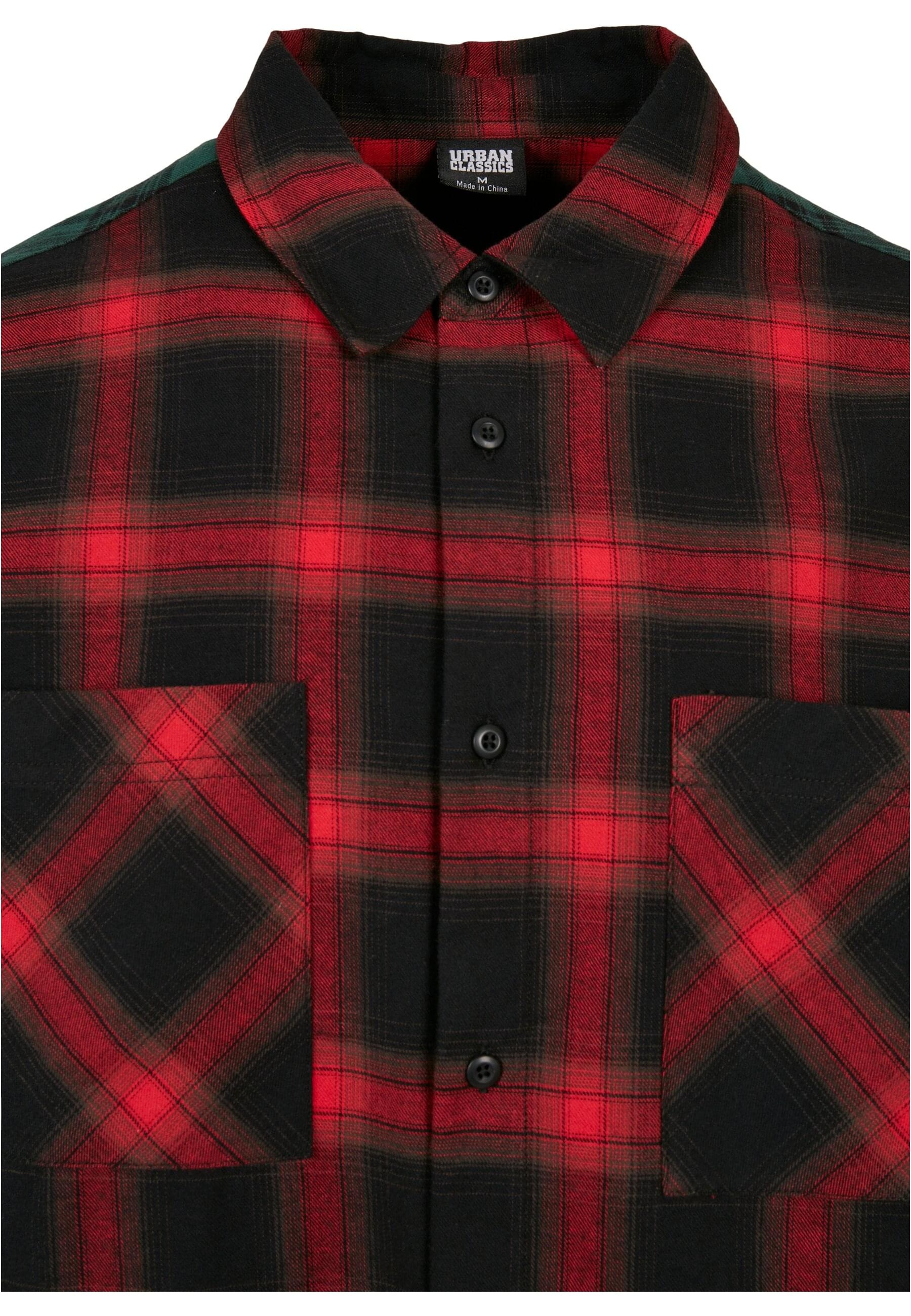 URBAN CLASSICS Langarm-Poloshirt »Urban Classics Herren Oversized Mix Check Shirt«, (1 tlg.)