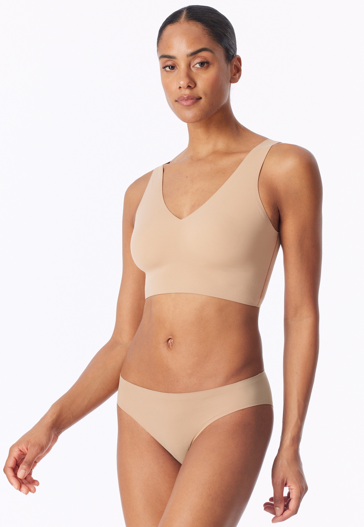 Schiesser Bustier "Invisible Soft" Microfaser, Lasercut-Abschlüsse, V-Ausschnitt