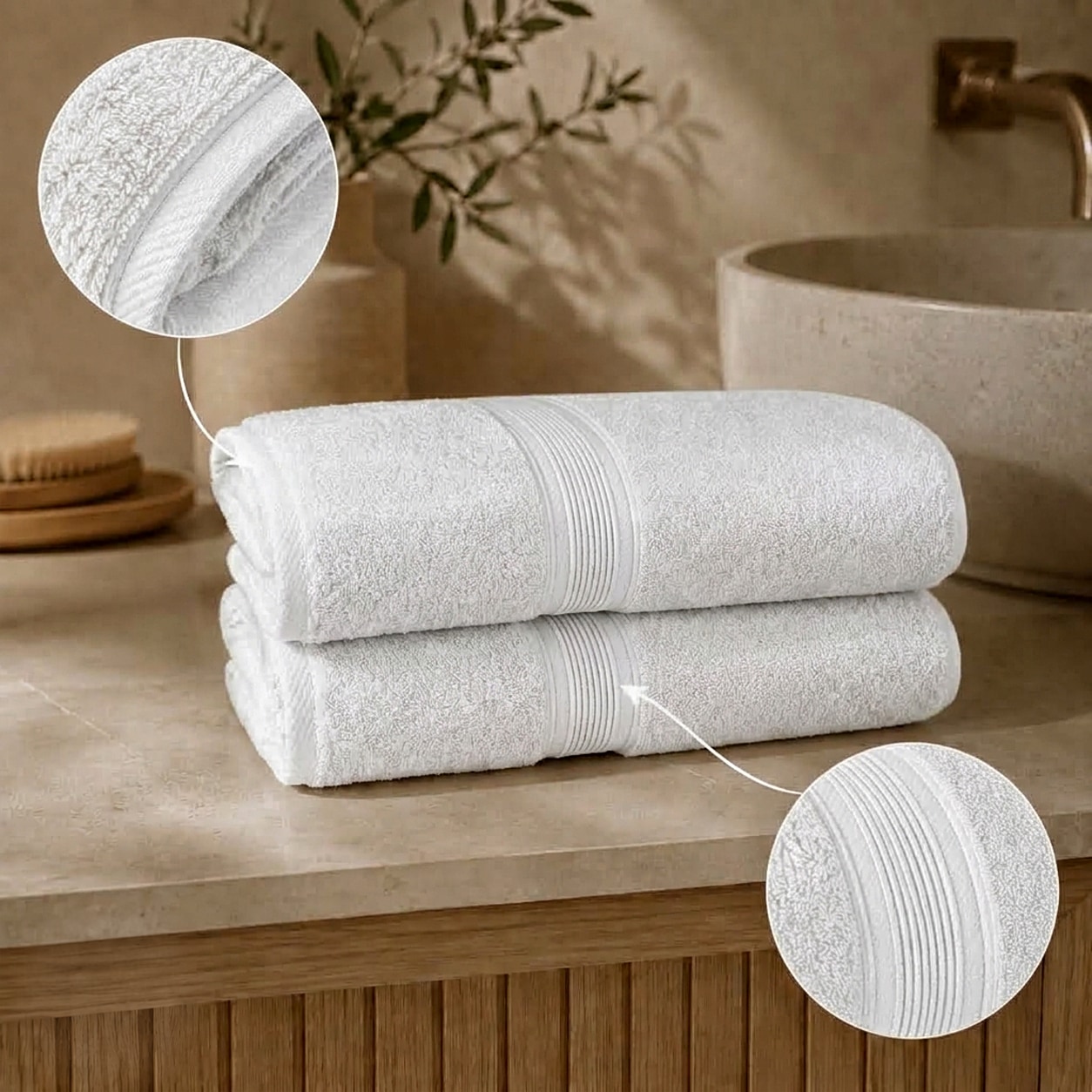 OTTO home Badetücher »Finnja, 2 Premium Duschtücher, 550 gr/m², 70x140cm« 100% Baumwolle, unifarben, schwer & flauschig, 5 Jahre Garantie