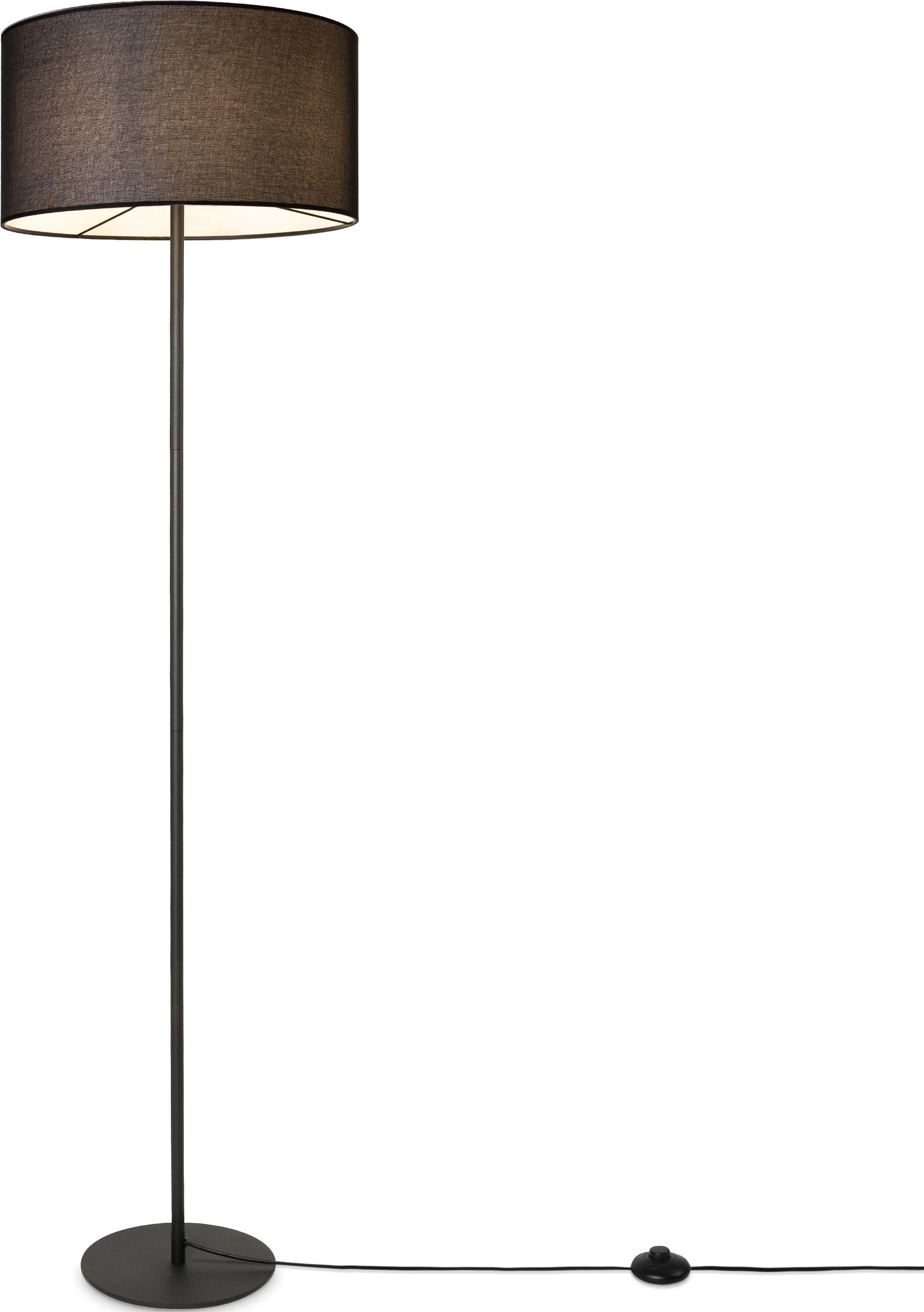Paco Home Stehlampe »LUCA CANVAS UNI COLOR«, Lampenschirm Stoff Wohnzimmer  Leselampe Büro E27 Stehlampe Skandi | BAUR