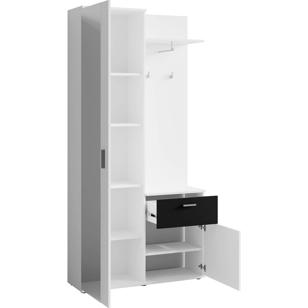 byLIVING Kompaktgarderobe »Jakob«, mit großem Spiegel und Ablage, Breite 97 cm