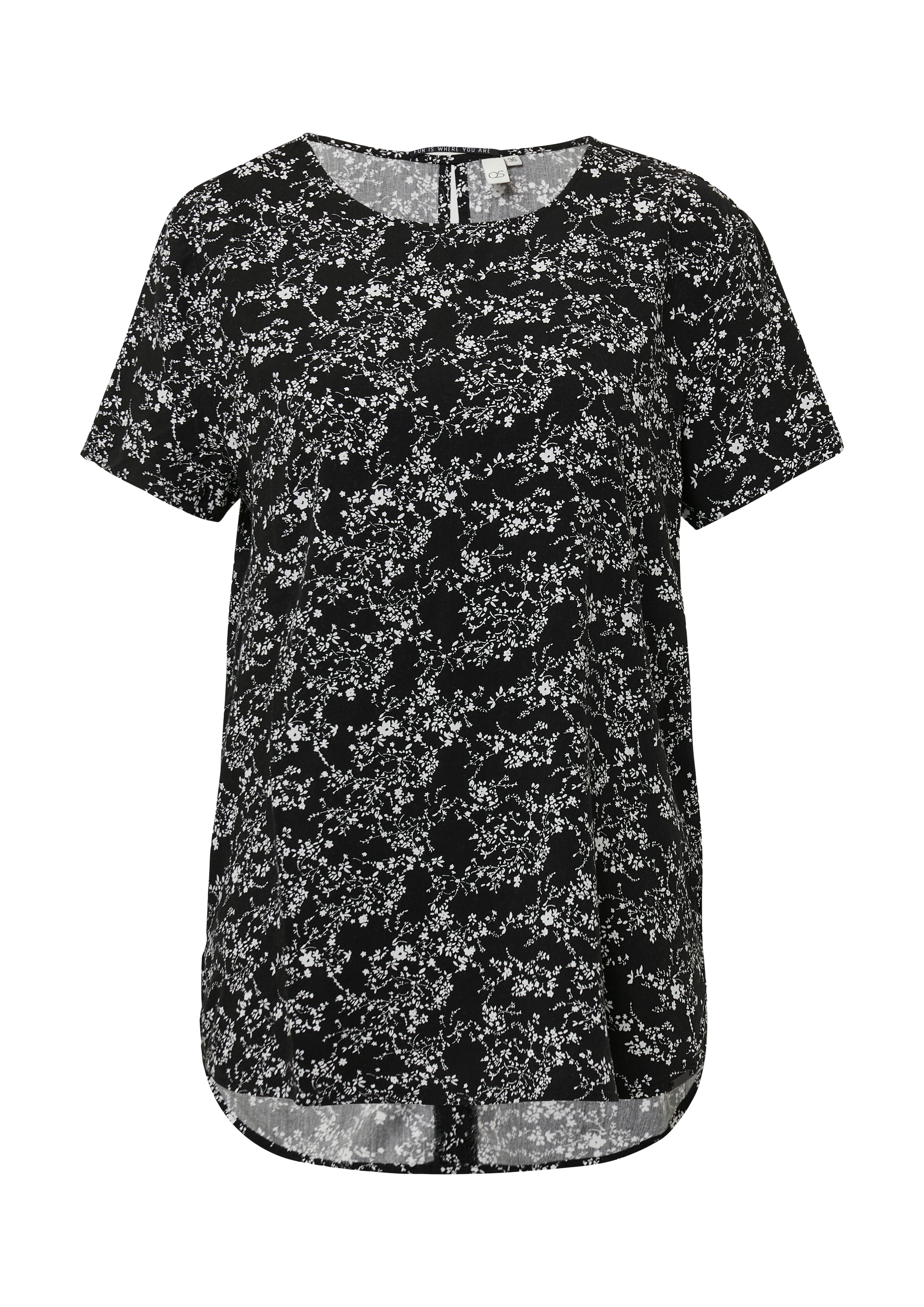 QS Kurzarmbluse, mit All-Over Print