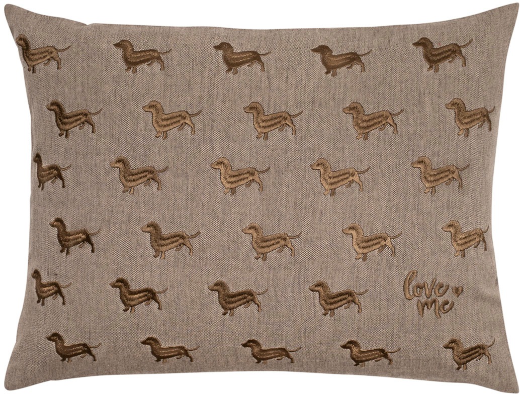 Dekokissen PAD, B:40cm L:30cmstone, gemustert, Baumwolle, Dekokissen_Sitzkissen_Kissenhüllen, "PIMP", Embroidery