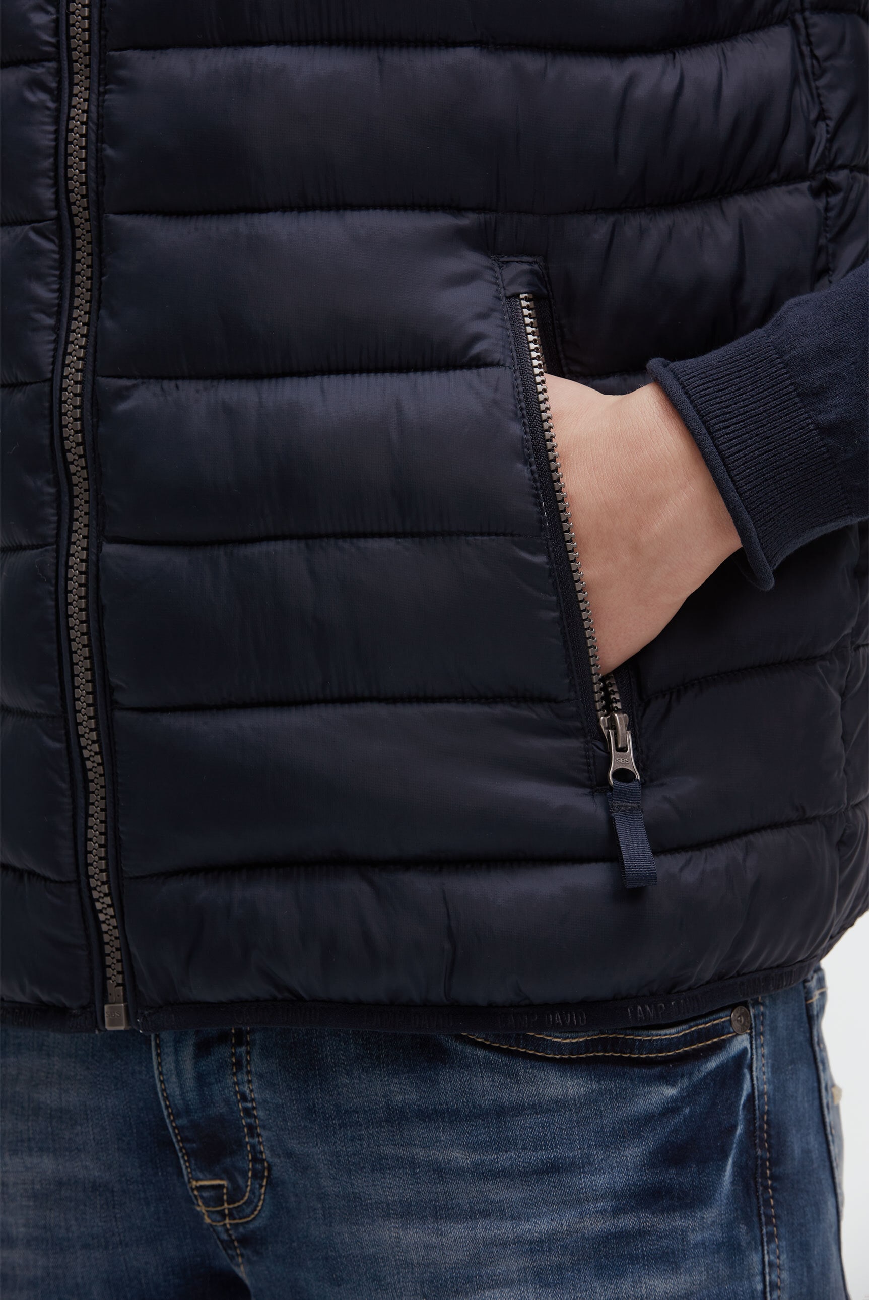 CAMP DAVID Steppweste mit elastischem Saumabschluss