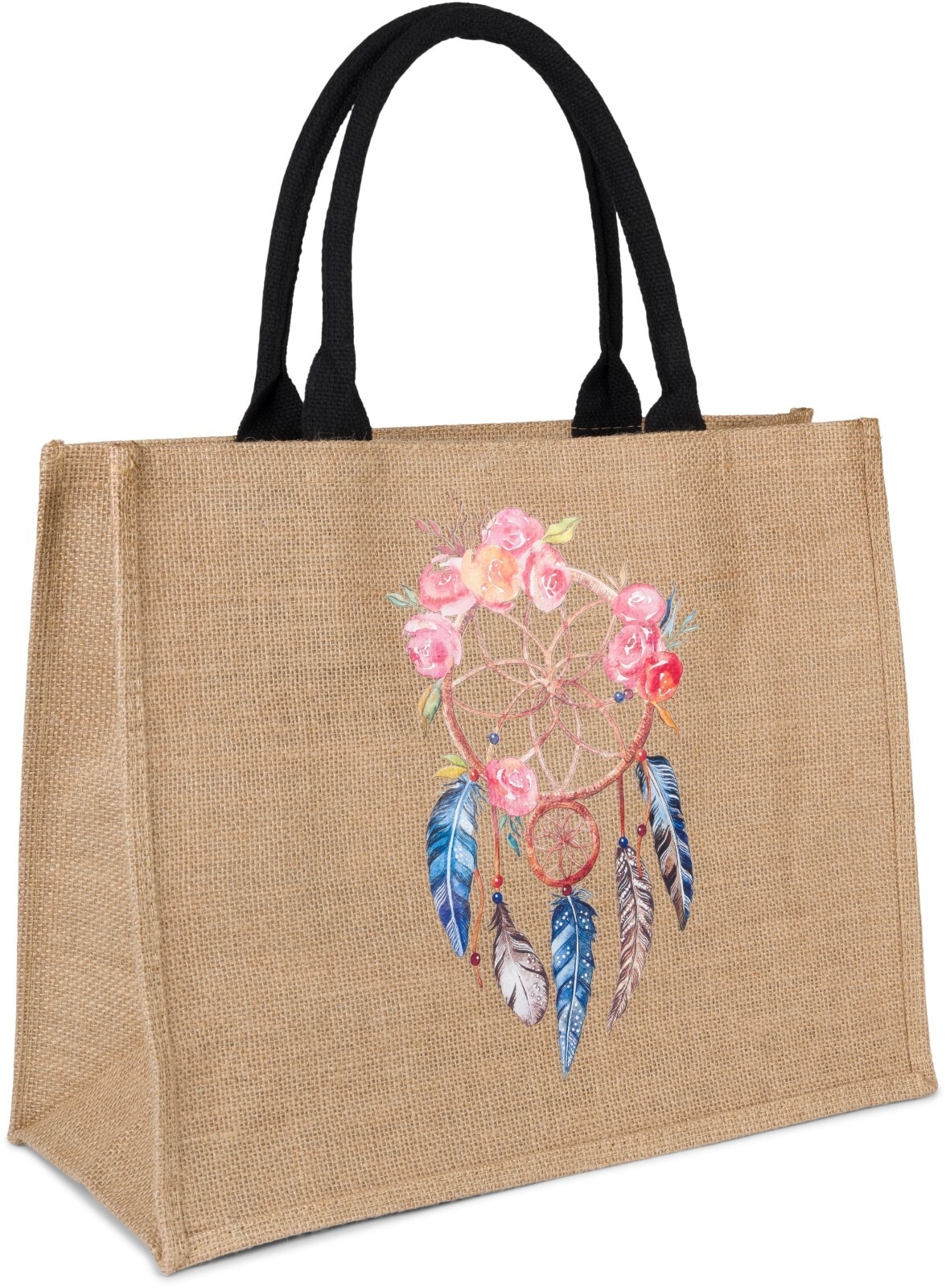 styleBREAKER Henkeltasche "Leinen Henkeltasche Traumfänger"