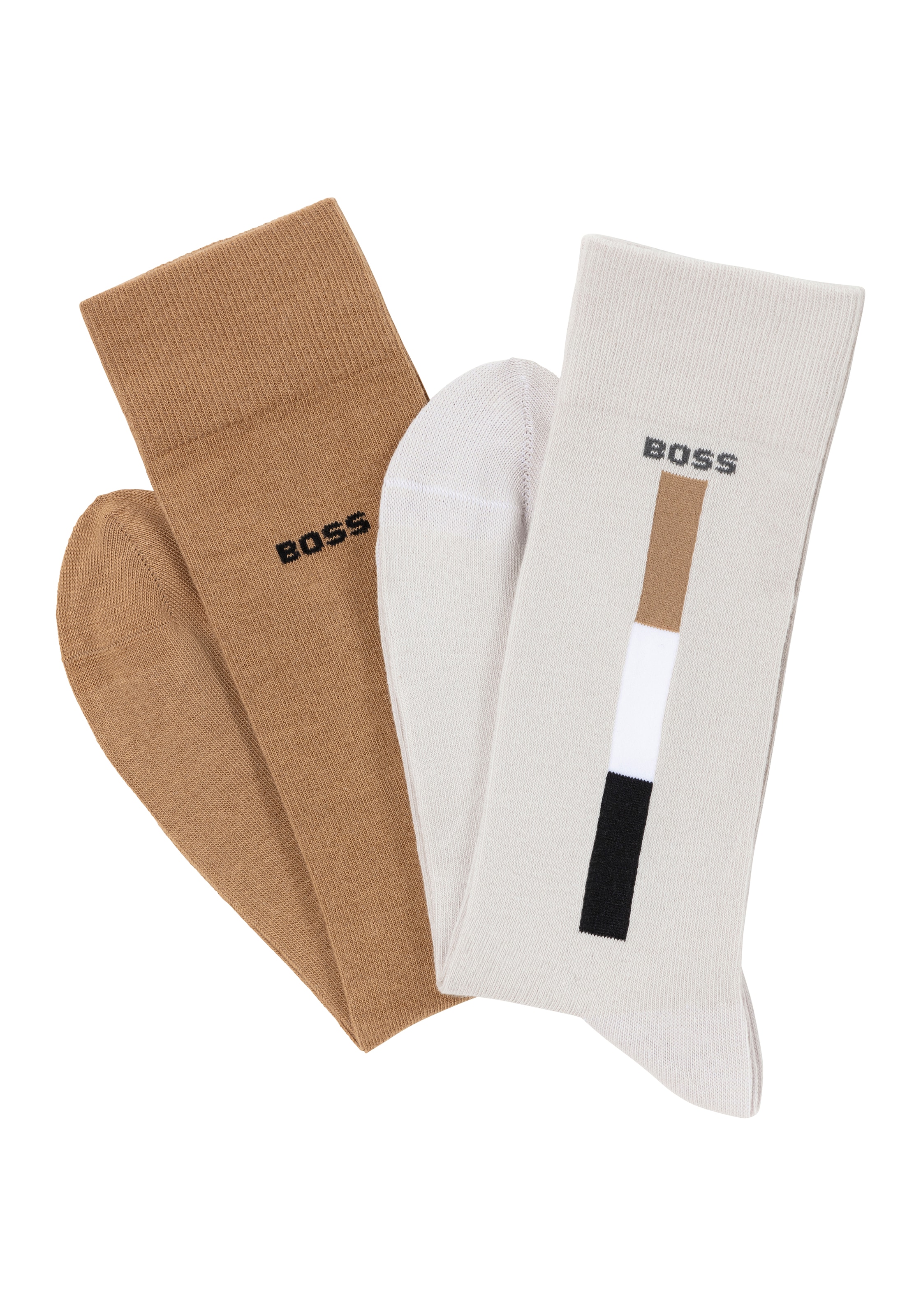 BOSS Businesssocken, (Packung, 2 Paar), mit Kontrasteinsätzen