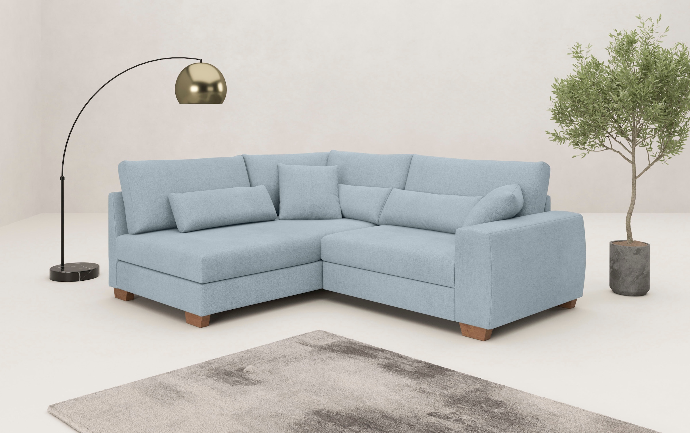 Mr. Couch Ecksofa "Helena L-Form, bis 140 kg belastbar", mit Taschenfederke günstig online kaufen