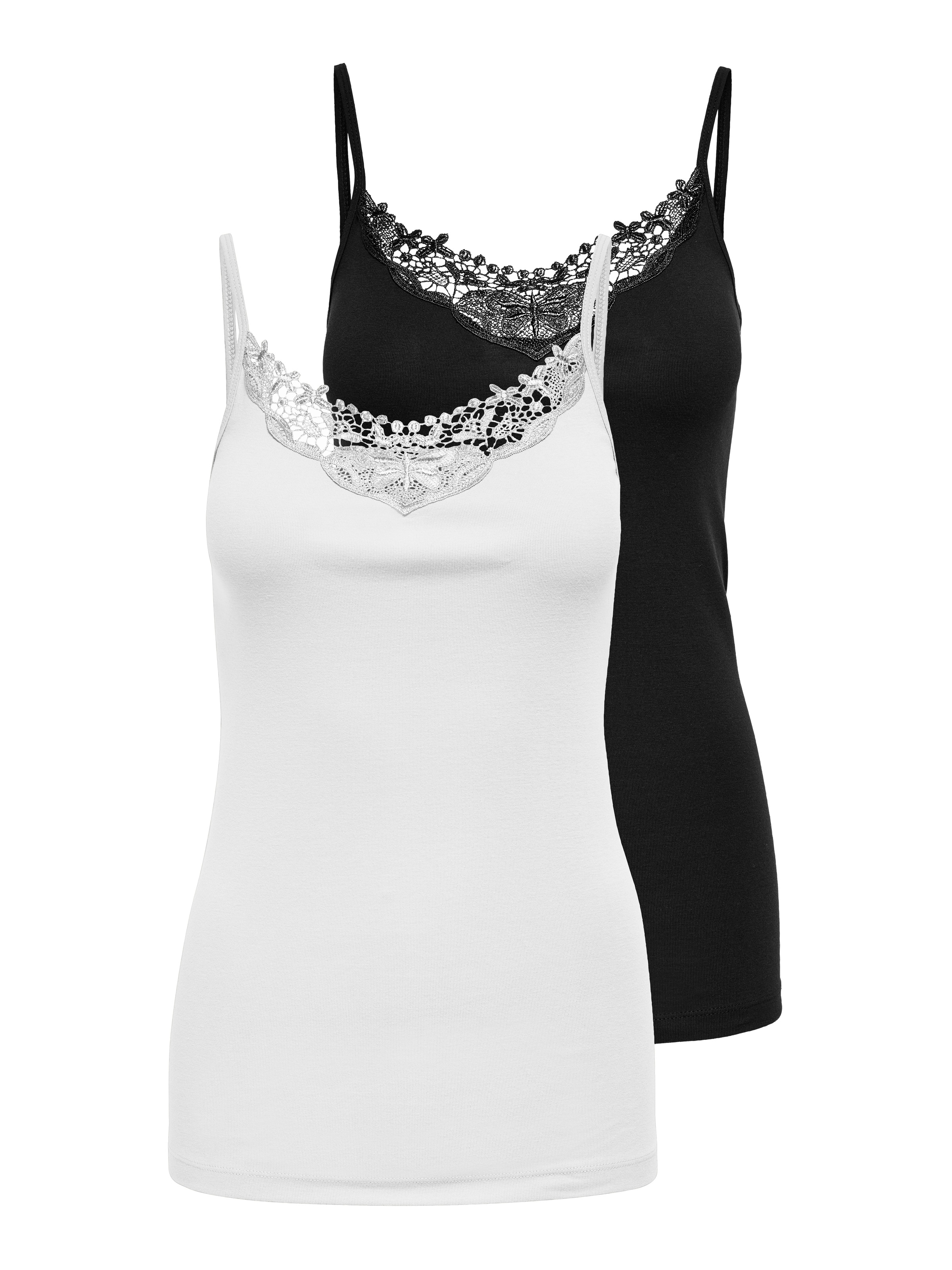 ONLY Longtop "ONLLULU LACE SINGLET 2PACK CS JRS" Packung, 2 Stk. günstig online kaufen