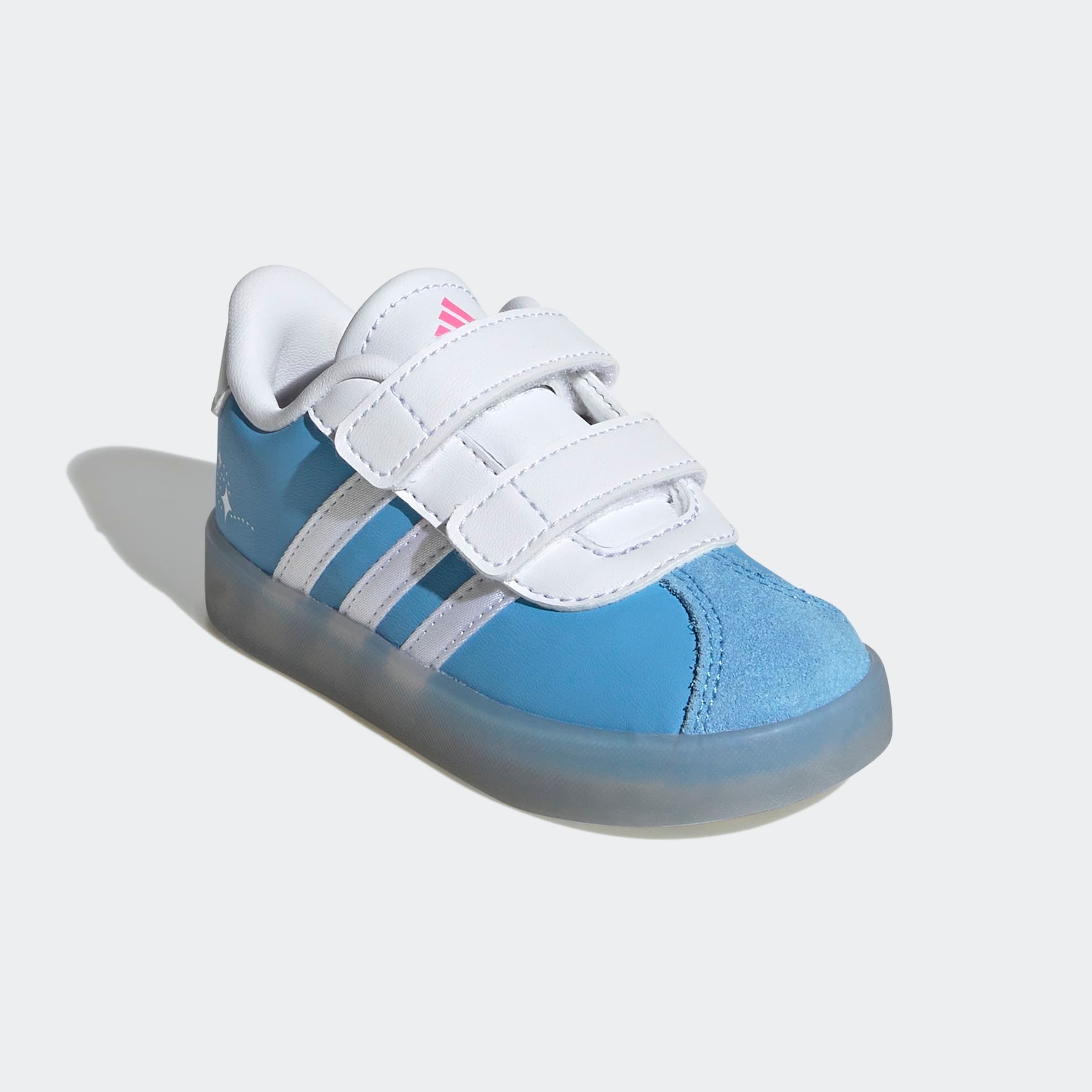 Sneaker ADIDAS SPORTSWEAR "ADIDAS DISNEY CINDERELLA VL COURT 3.0 KIDS", Mädchen, Gr. 23, weiß (semi blau burst, cloud weiß, lucid pink), Schuhe Sneaker, für Kinder