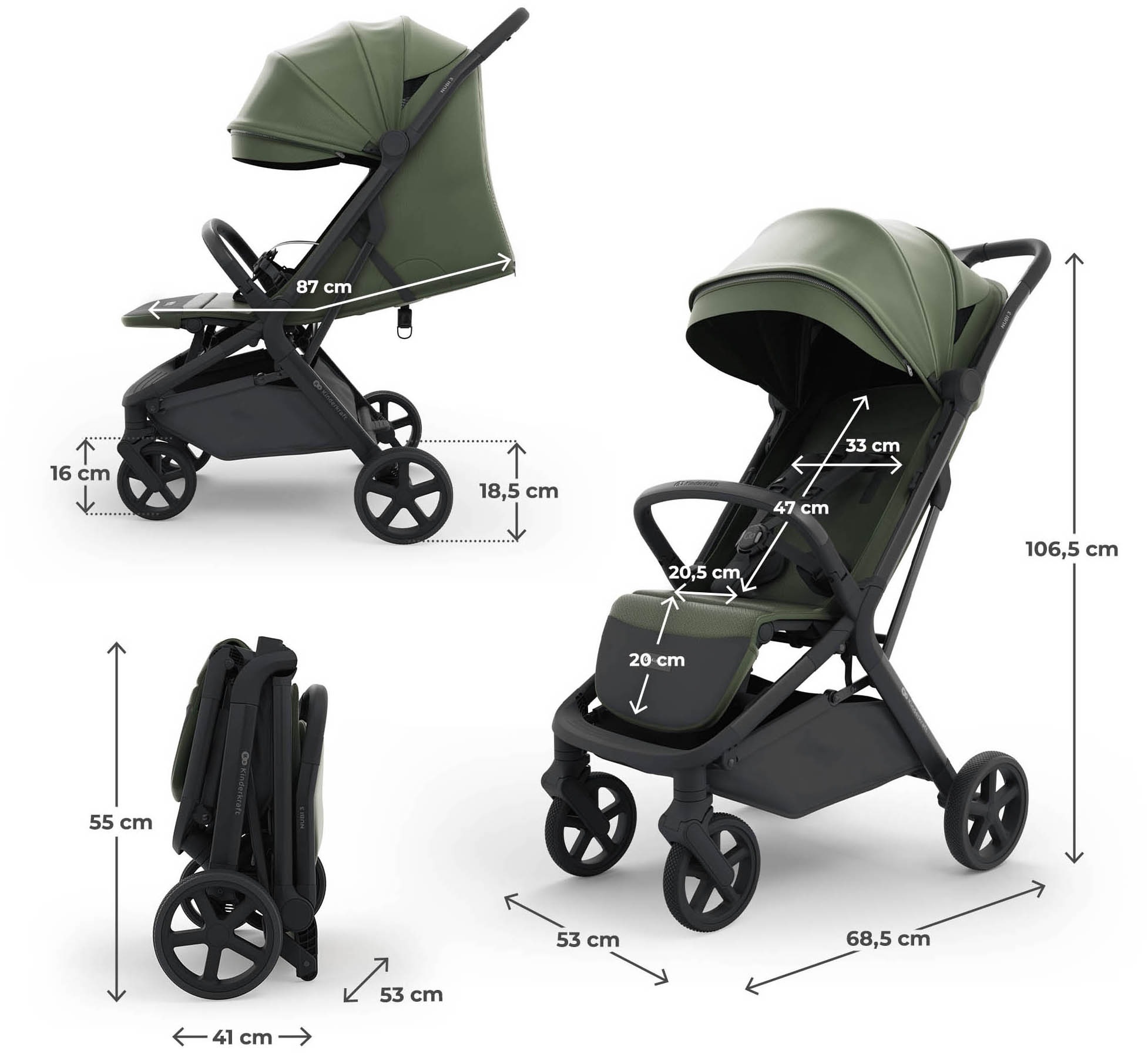 Kinderkraft Kinder-Buggy »NUBI 3« 22 kg