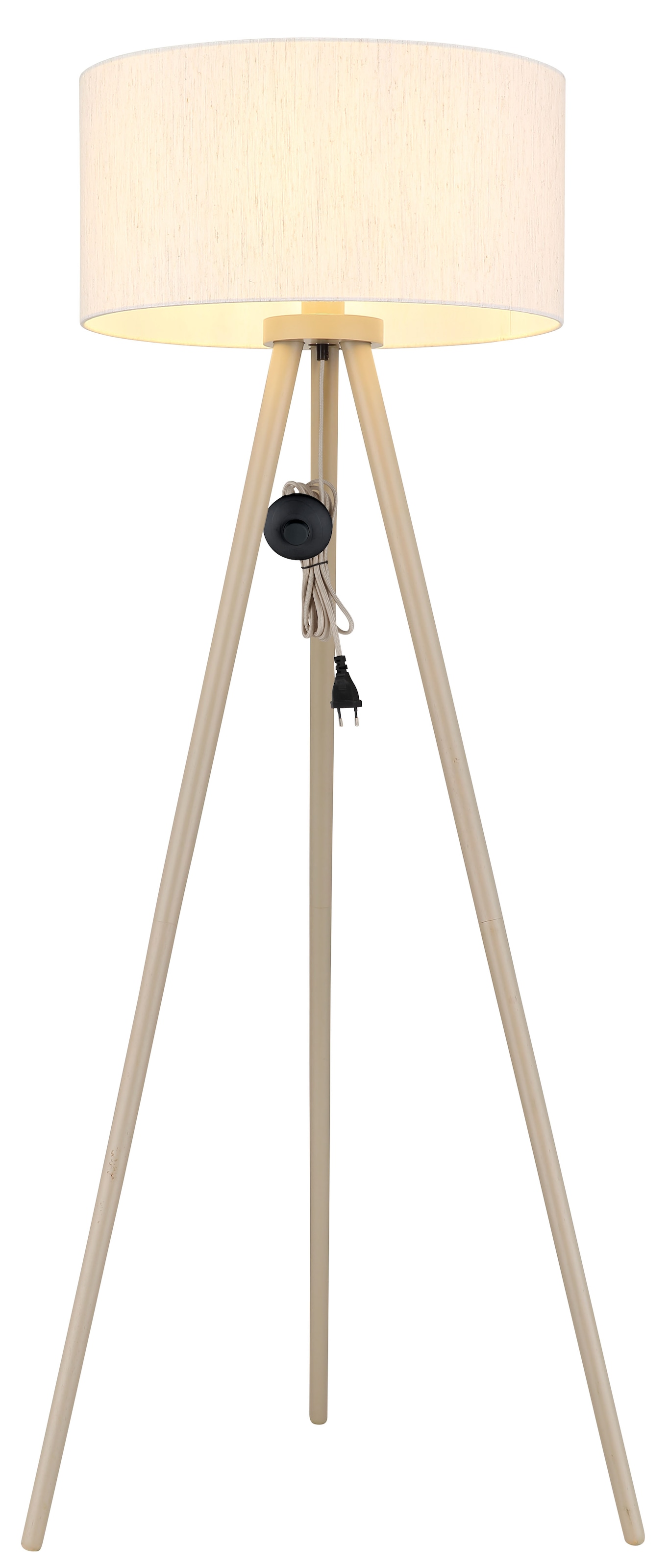 NOWA Stehlampe »STABILO« E27 1 Stk. Stehleuchte Holz, E27 Fassung, Fußschalter, klassisch