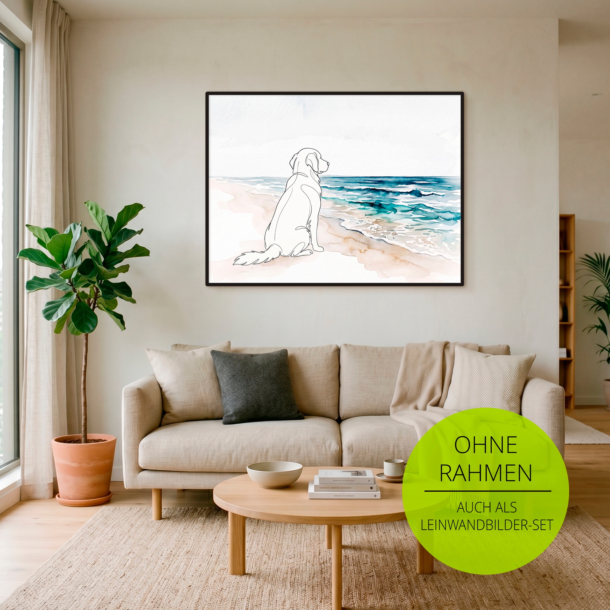 OTTO home Wandbild »Hund am Meer« Hundebilder 1 Stk. tlg. als Poster oder Leinwandbild in versch. Größen