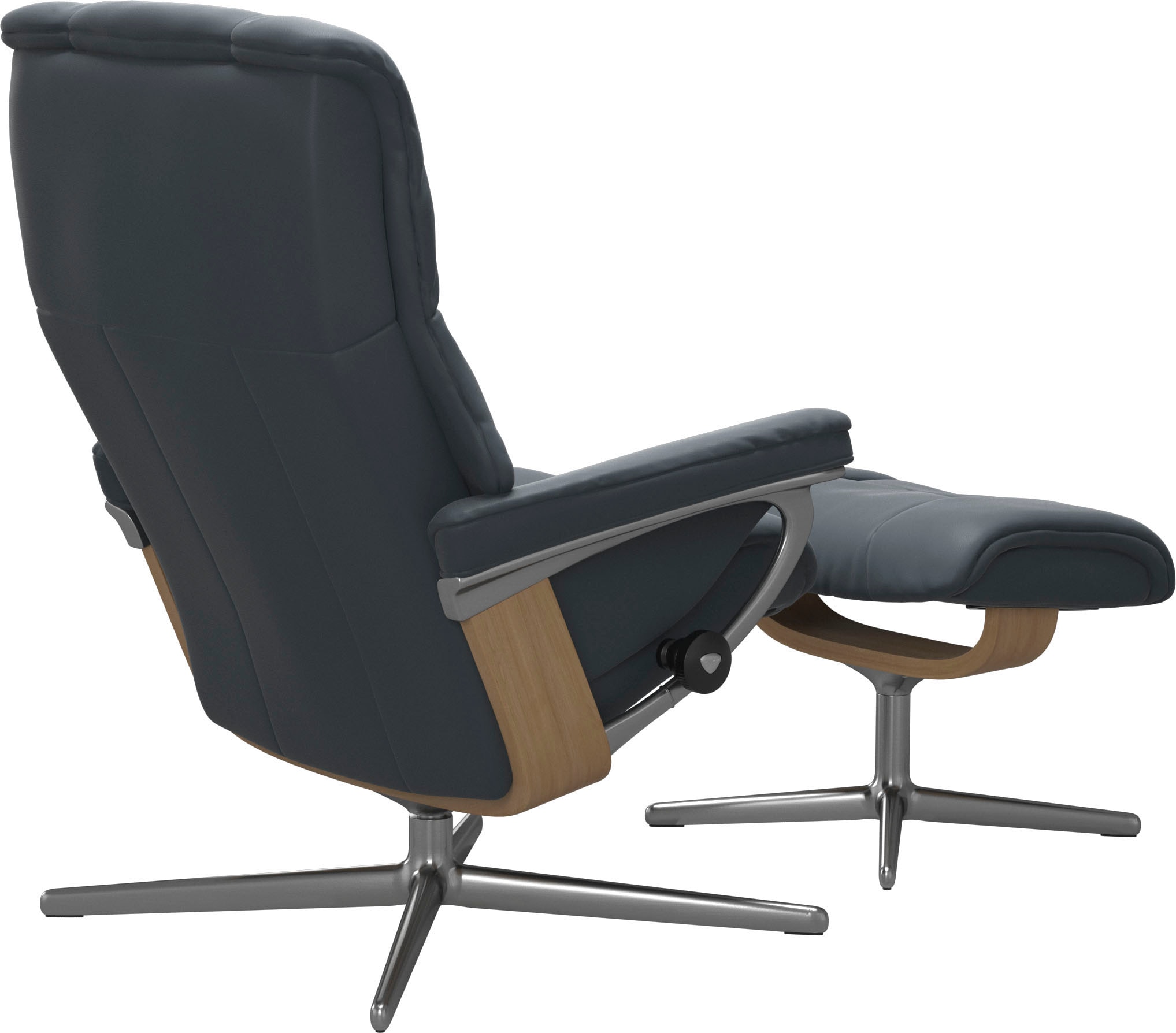 Stressless® Relaxsessel »Mayfair«, (Set, Relaxsessel mit Hocker), mit Hocker, mit Cross Base, Größe S, M & L, Holzakzent Eiche