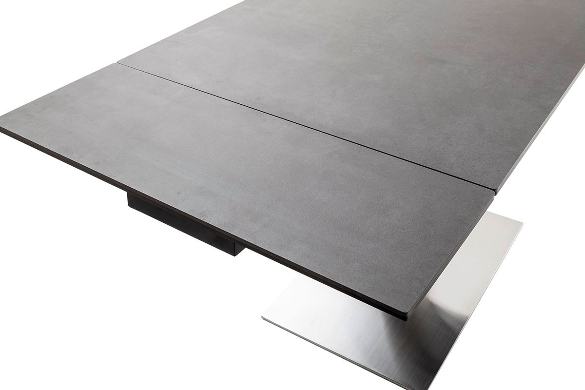MCA furniture Esstisch »PESARO Auszugstisch mit Säule 120-180 cm«, (Einzelstück), Keramik,Edelstahl,Stirnauszug,ausziehbar,Tischplatte 14 mm