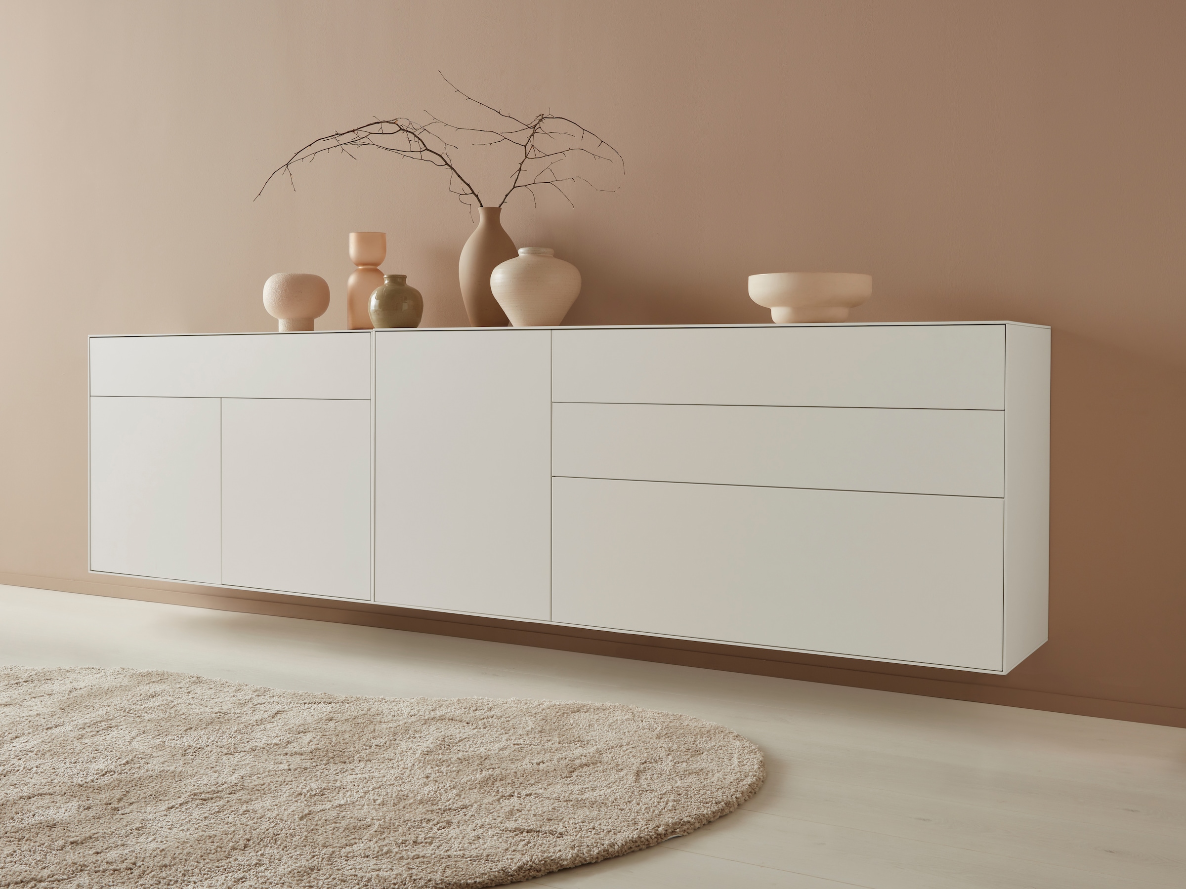 LeGer Home by Lena Gercke Sideboard "Essentials", (2 St.), Breite: 279cm, MDF lackiert, Push-to-open-Funktion